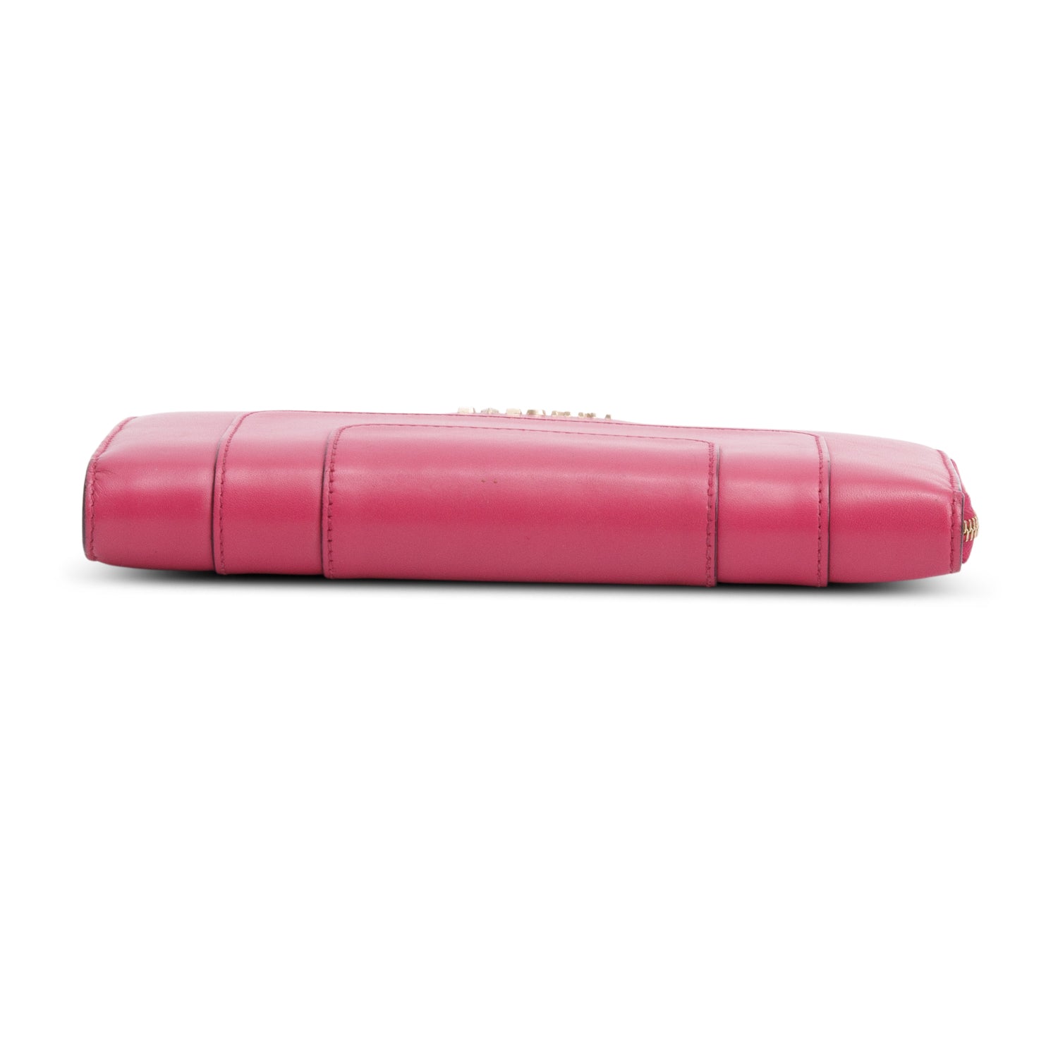 BVLGARI Pink Calfskin Leather Serpenti Forever Zip Wallet