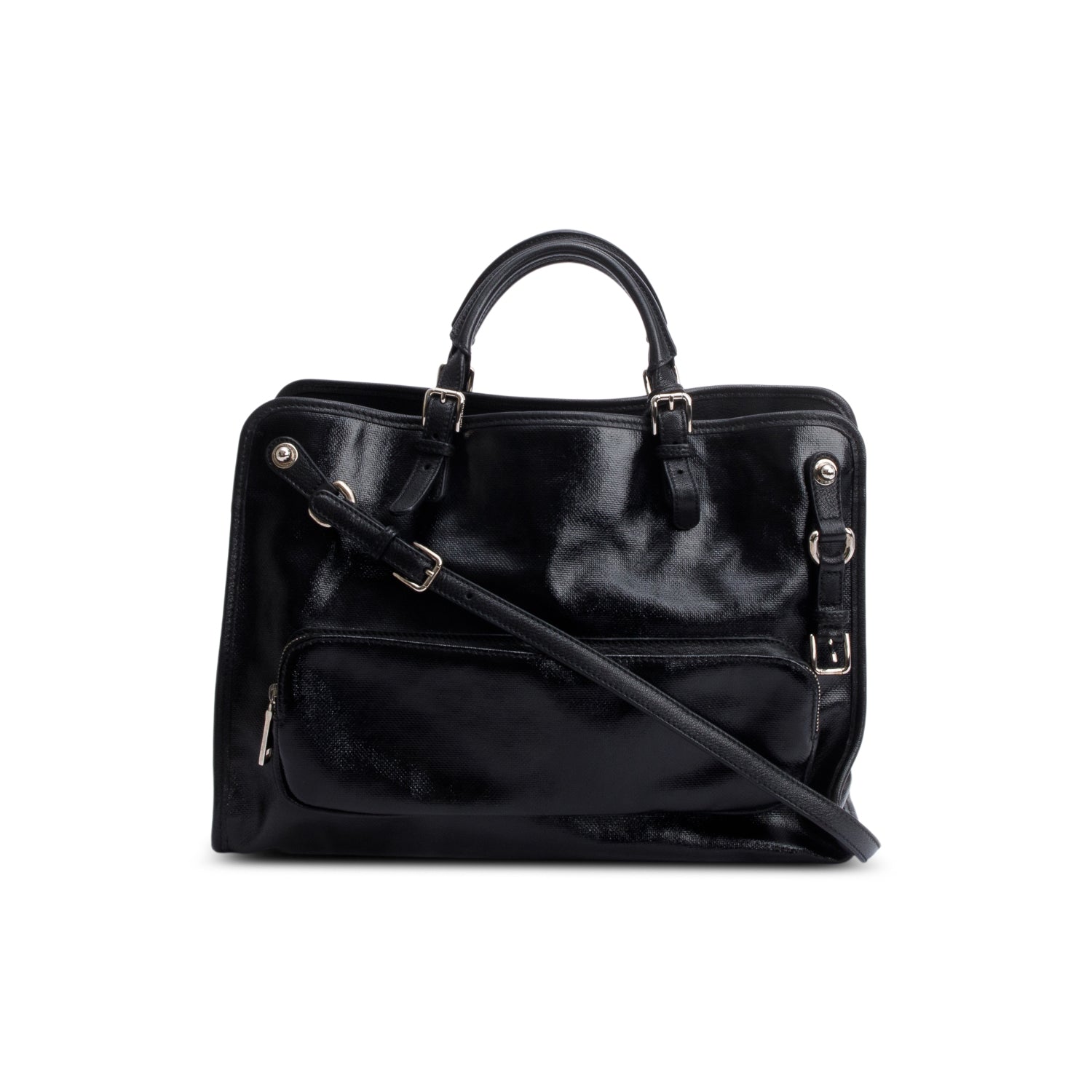Dolce & Gabbana Blak Patent Leather Miss Pocket Bag w/ Authenticity Card