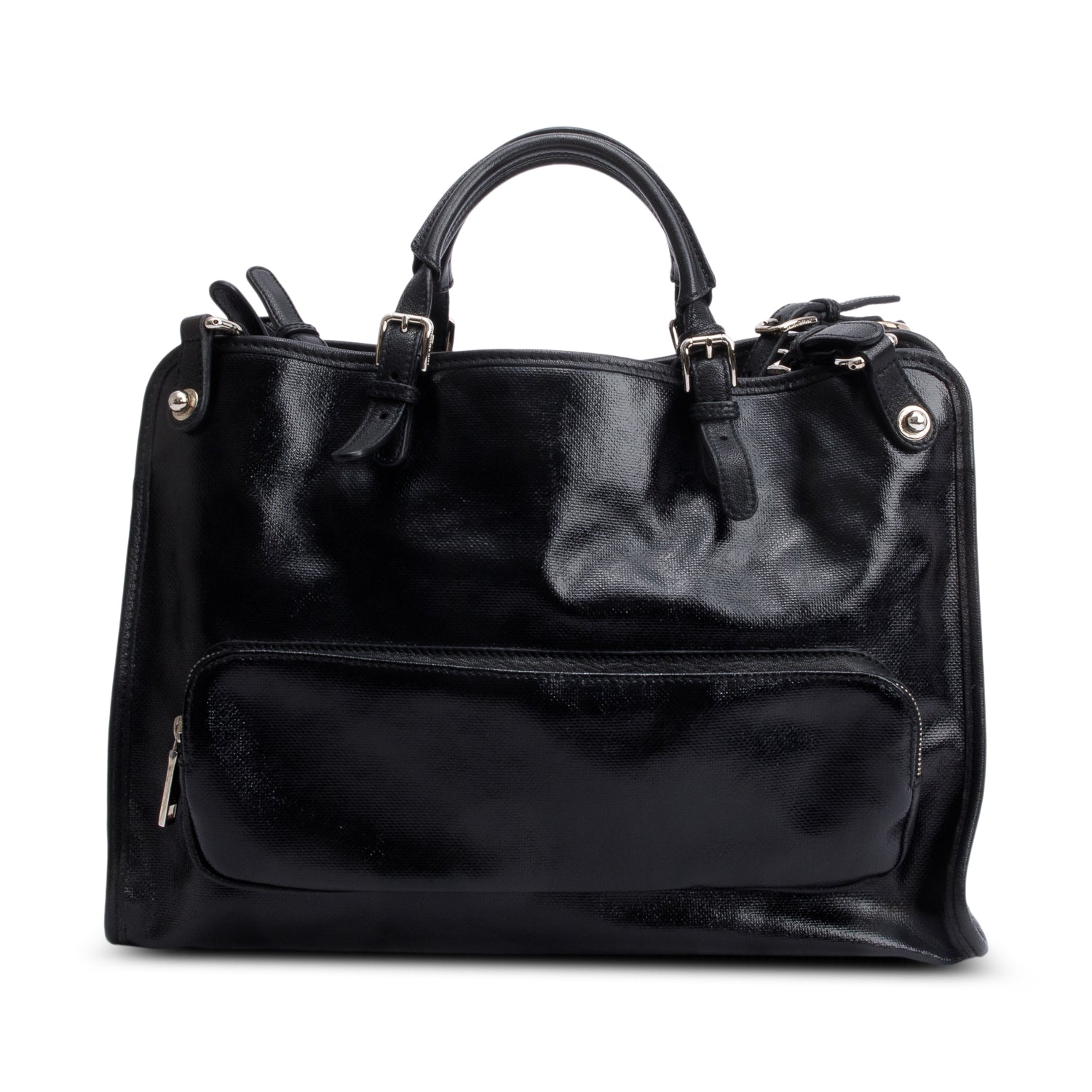 Dolce & Gabbana Blak Patent Leather Miss Pocket Bag w/ Authenticity Card