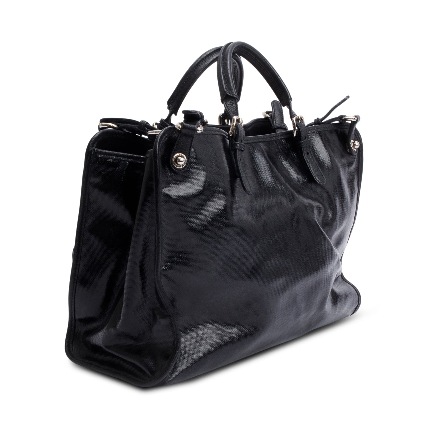 Dolce & Gabbana Blak Patent Leather Miss Pocket Bag w/ Authenticity Card