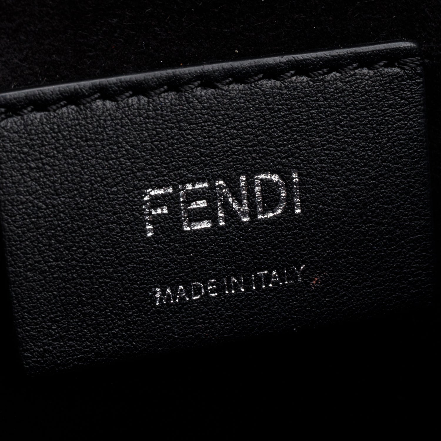 Fendi Black Calfskin Leather Faux Pearl Medium Kan I Scallop Handle Bag