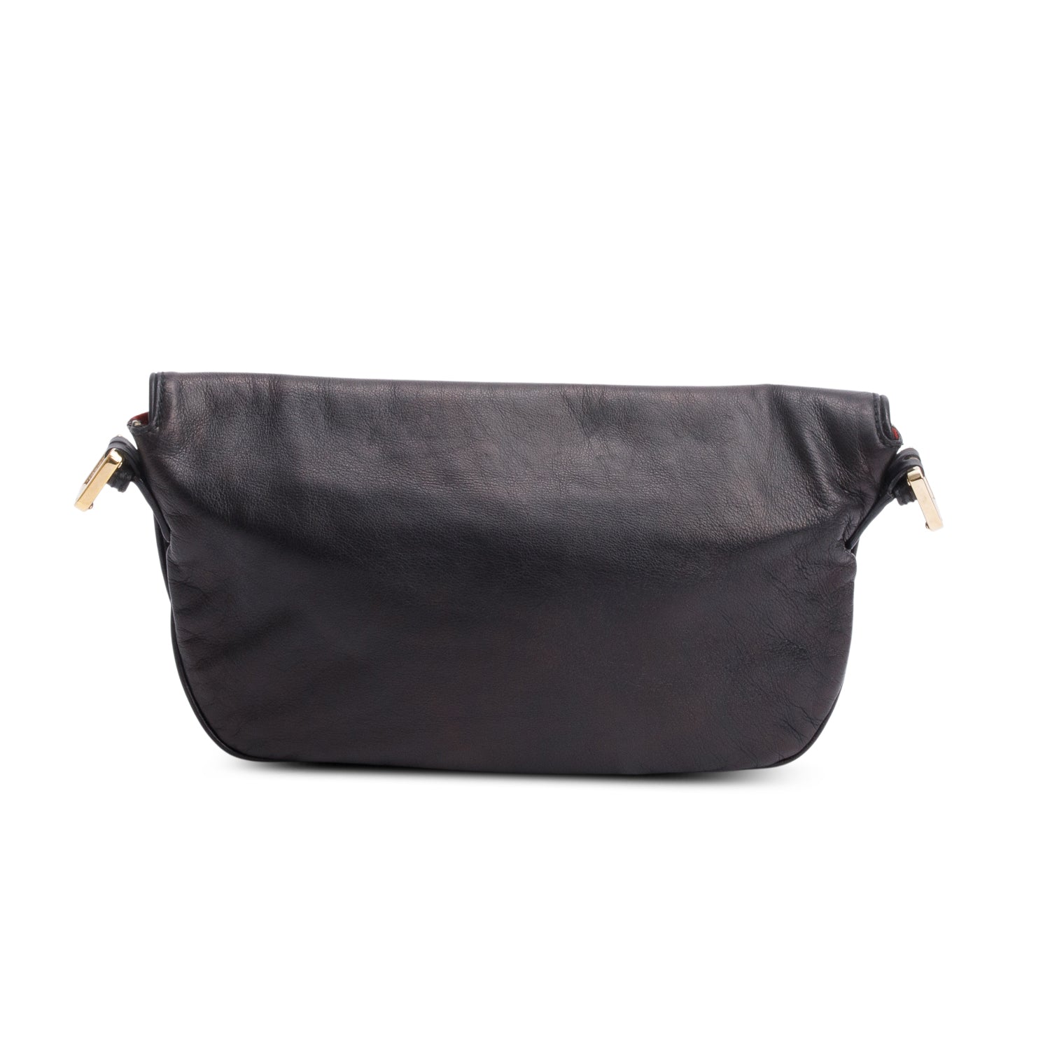 Gucci Black Leather GG Britt Flap Shoulder Bag