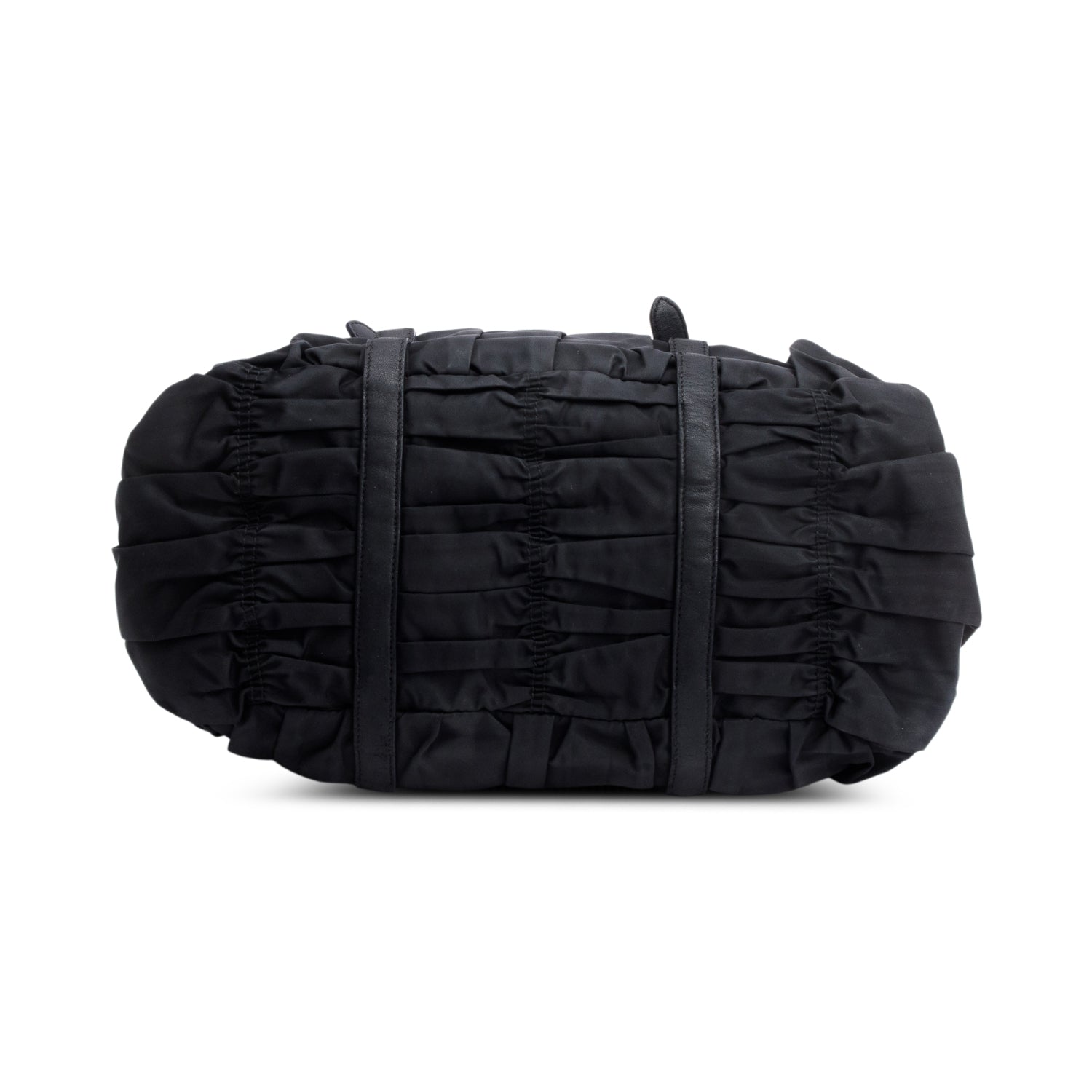 Prada Black Letaher Trimmed Tessuto Nylon Gaufre Tote