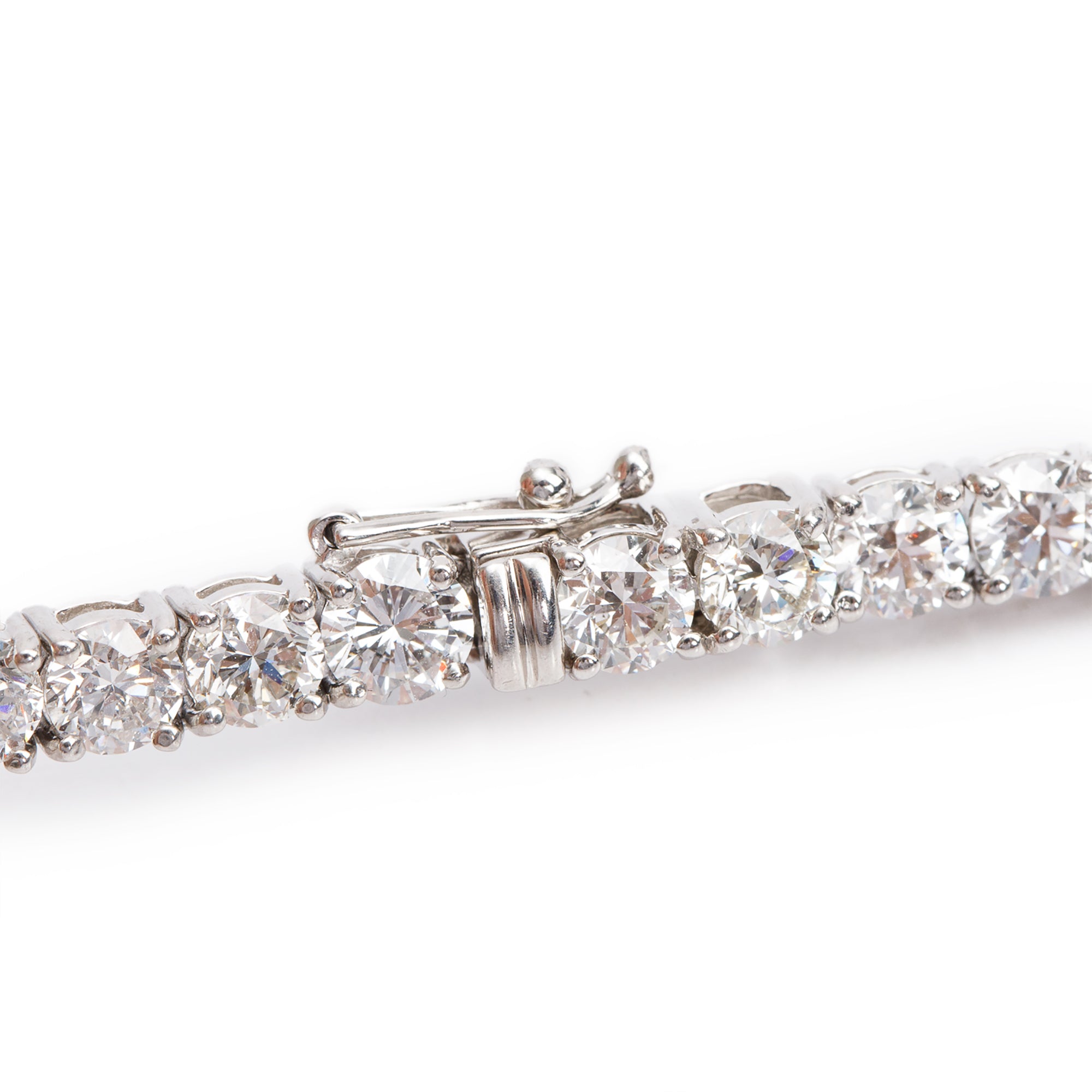 14k White Gold 32.58 tcw. Diamond Tennis Necklace