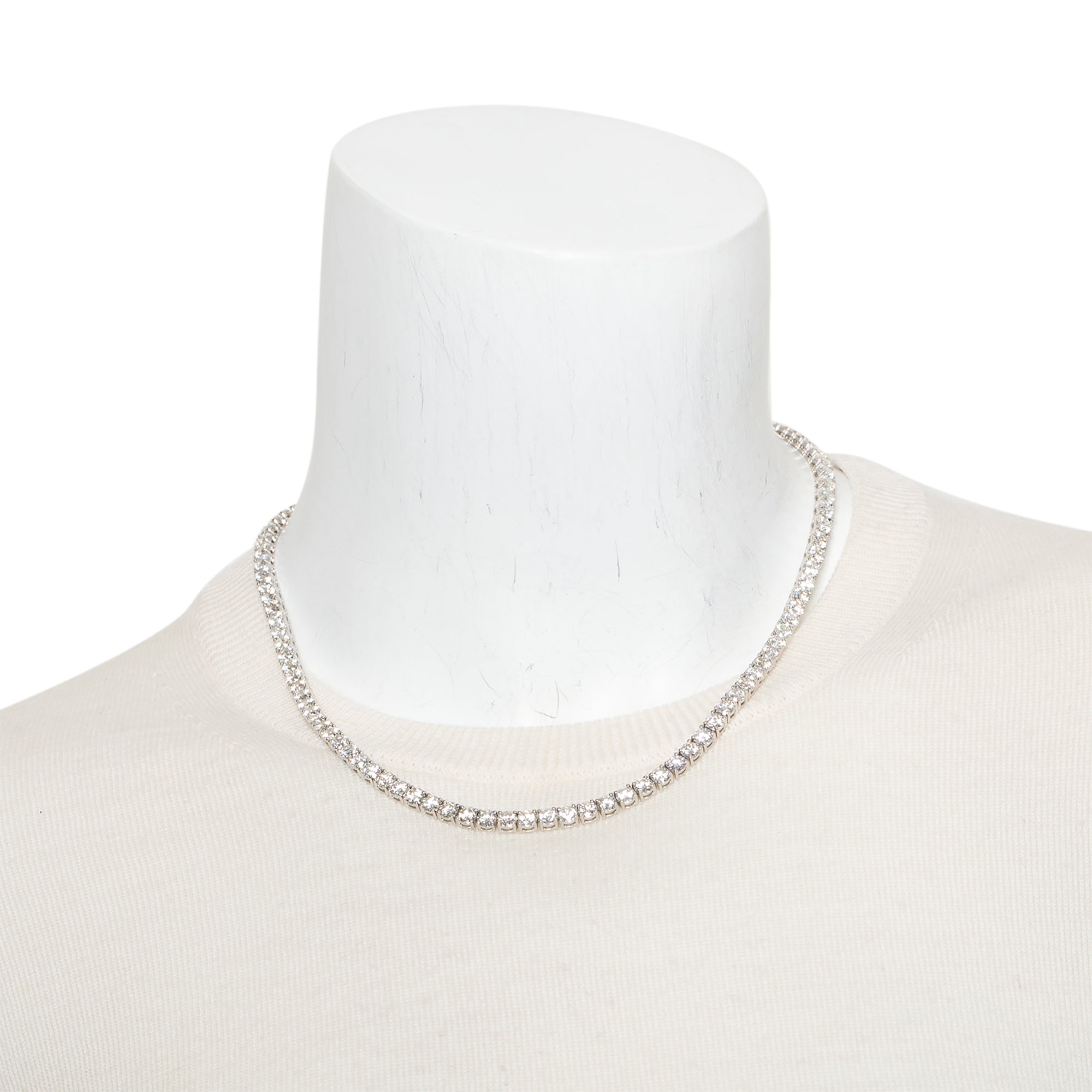 14k White Gold 32.58 tcw. Diamond Tennis Necklace