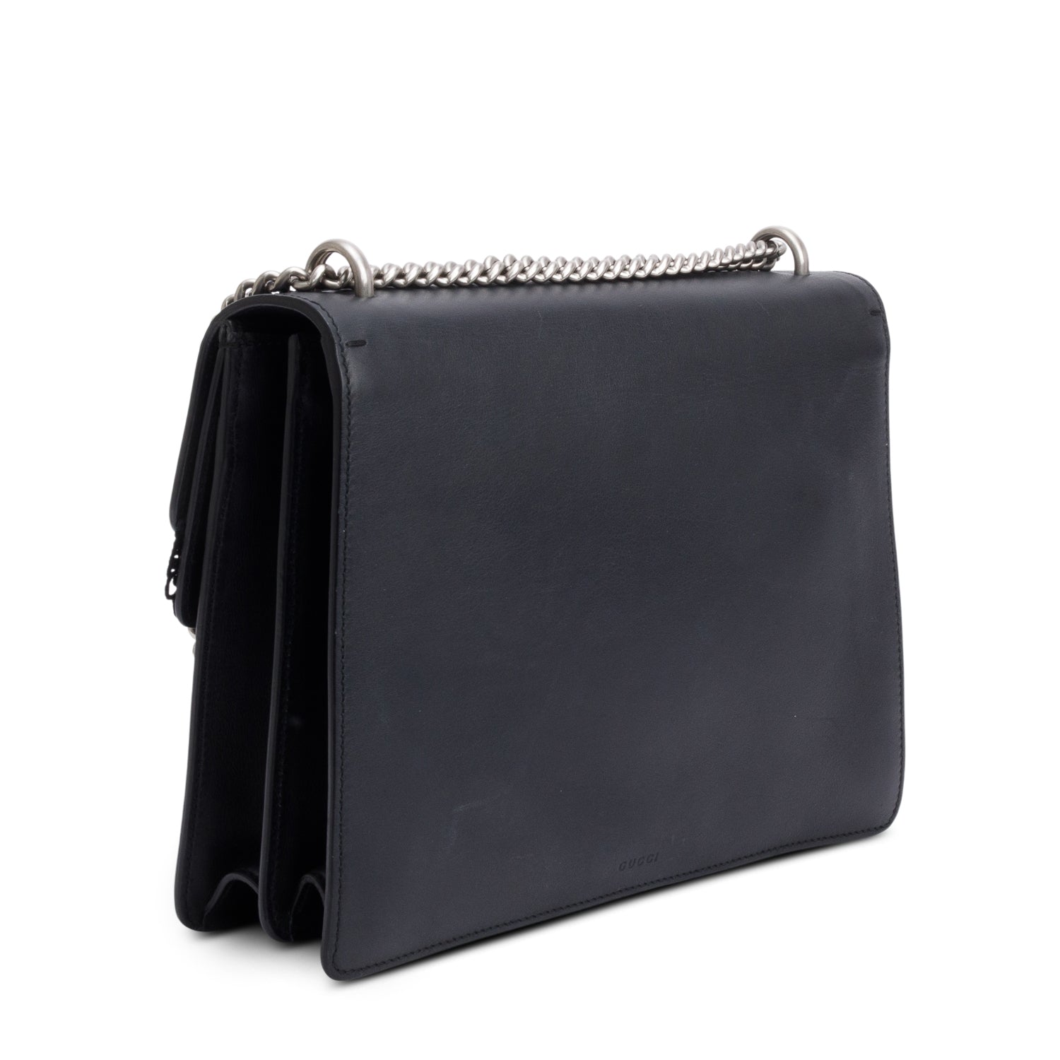 Gucci Black Lace Beaded Embellishment Leather Dionysus Medium Shoulder Bag