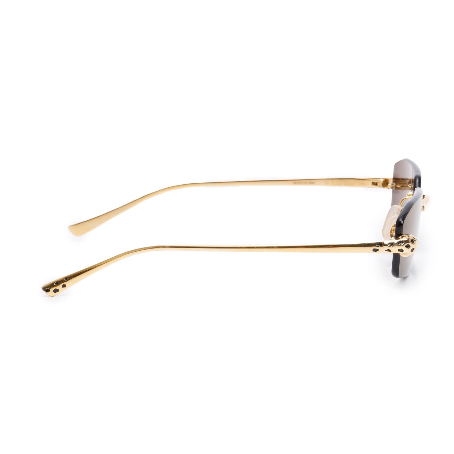 Cartier CT0474S Gold-Plated Metal Frame Panthere De Cartier Square Sunglasses w/ Case