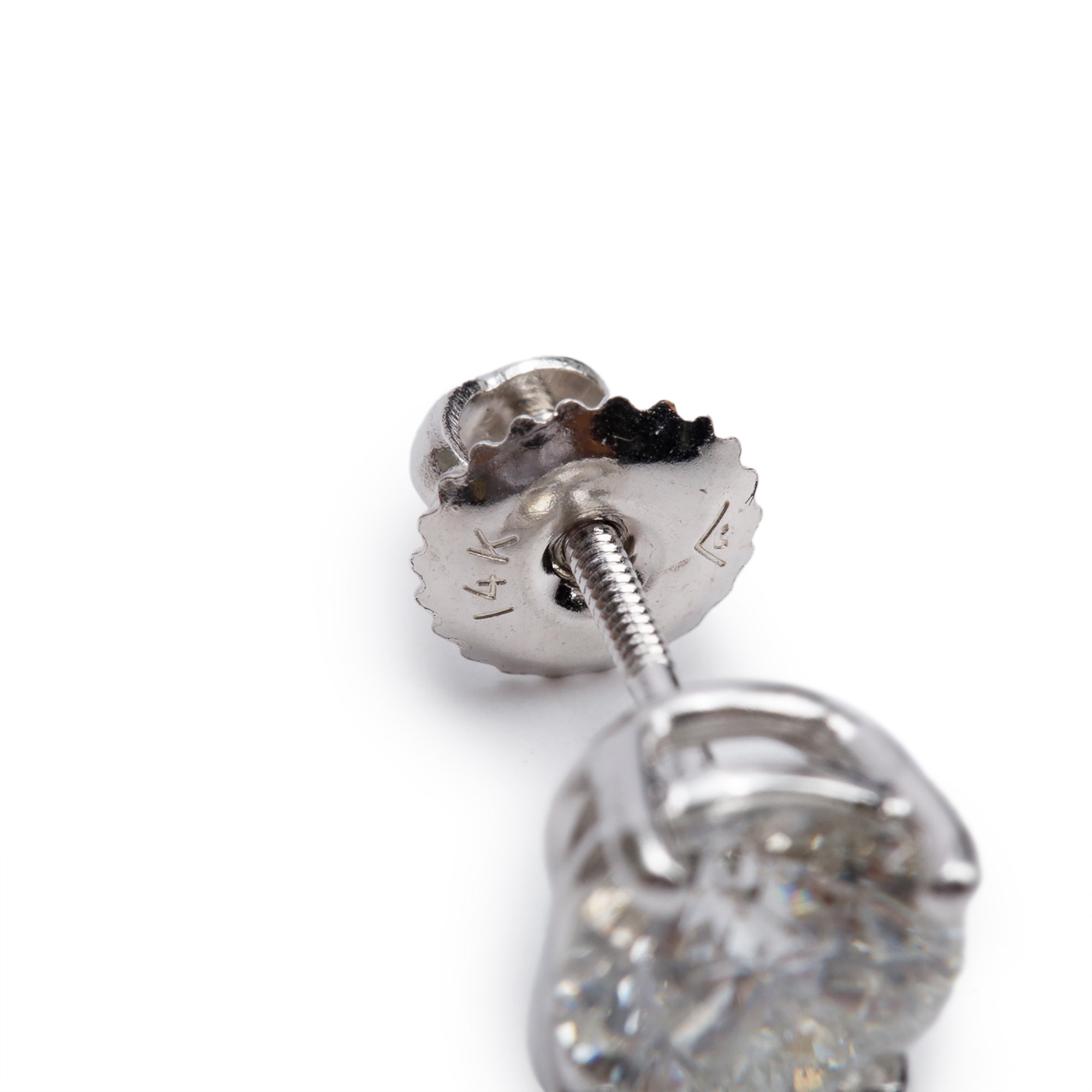 14k White Gold 2.55 tcw. Diamond Stud Earrings