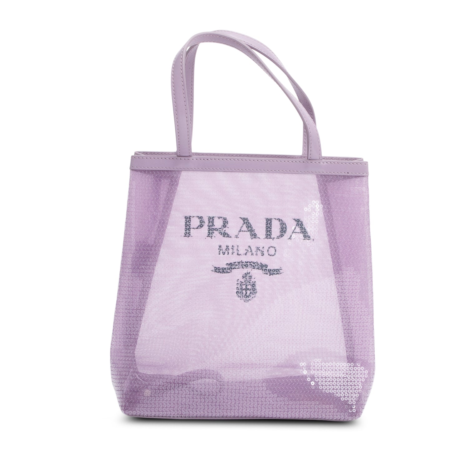 Prada Purple Sequin Mesh Small Tote Bag w/ Pochette