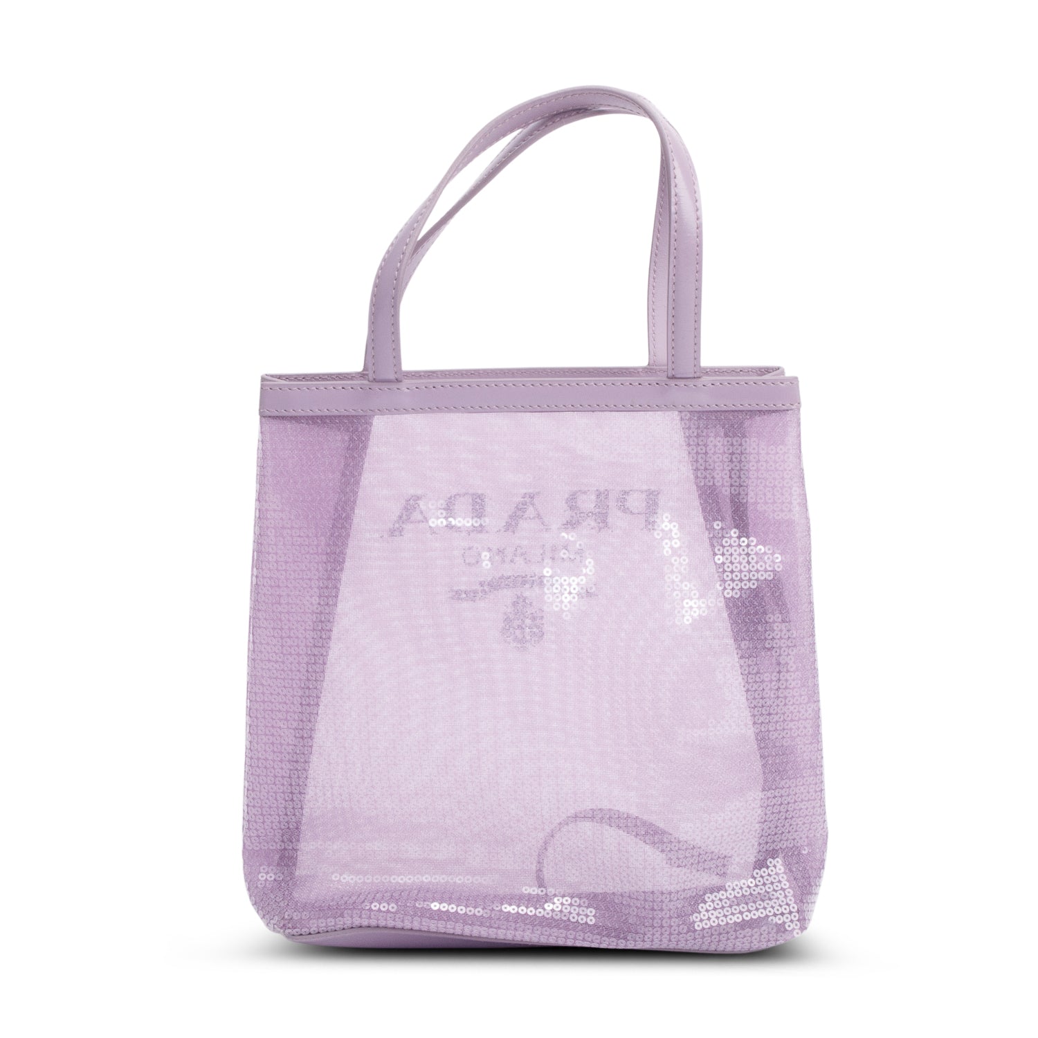 Prada Purple Sequin Mesh Small Tote Bag w/ Pochette