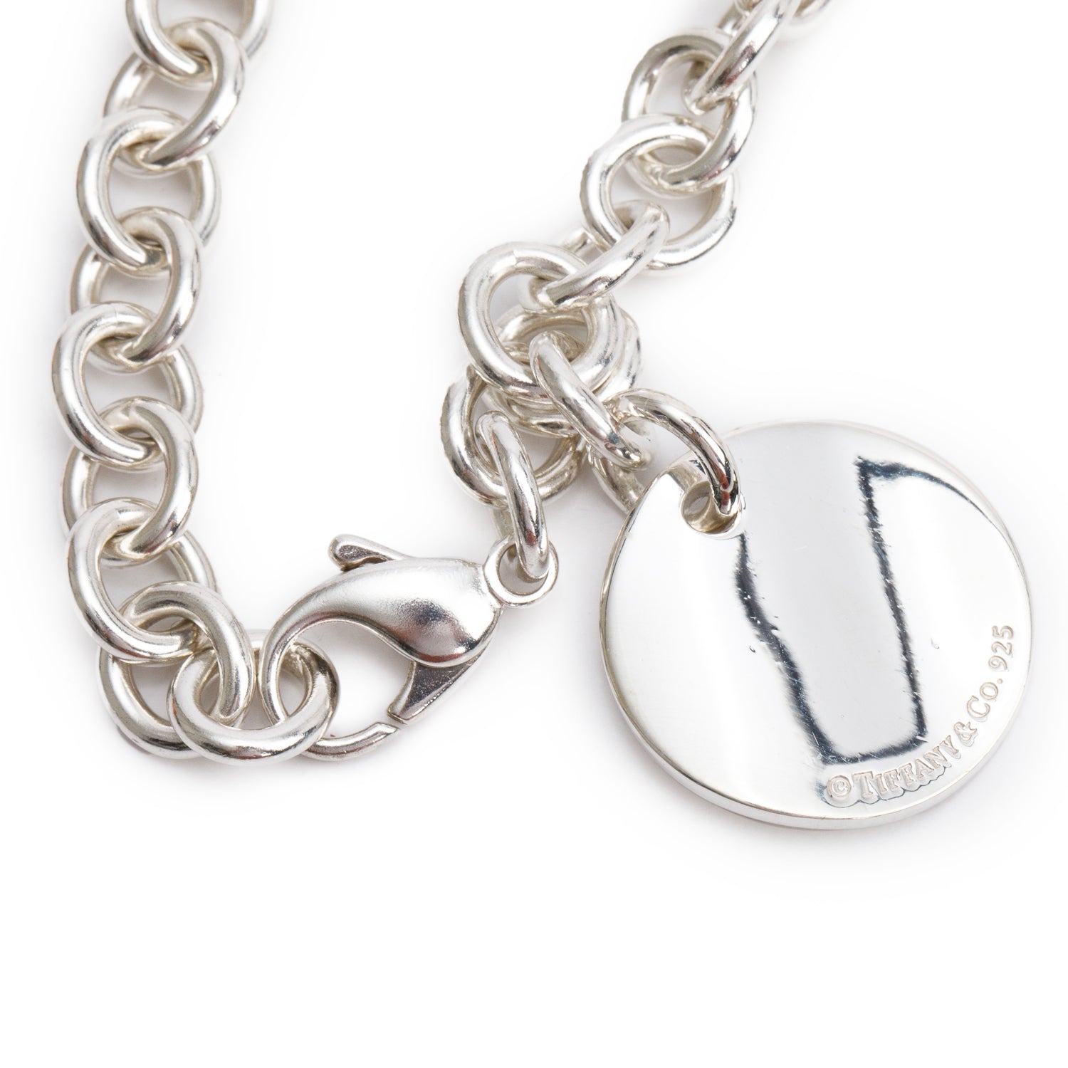 Tiffany & Co. Sterling Silver Notes Round Tag Charm Bracelet