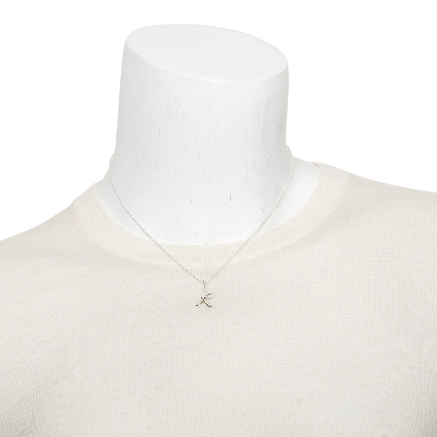 Tiffany & Co. Elsa Peretti Sterling Silver Alphabet Letter "K" Pendant Necklace