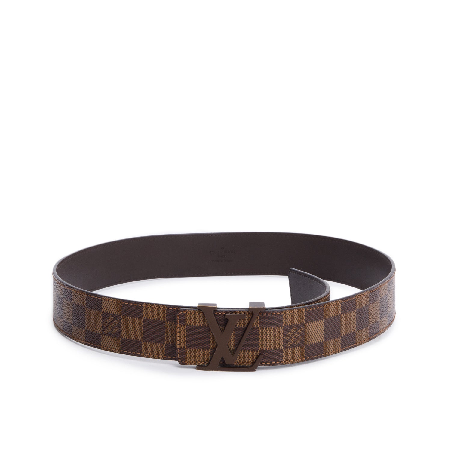 Louis Vuitton Damier Ebene Canvas LV Initiales 40 MM Belt, Size 85 34