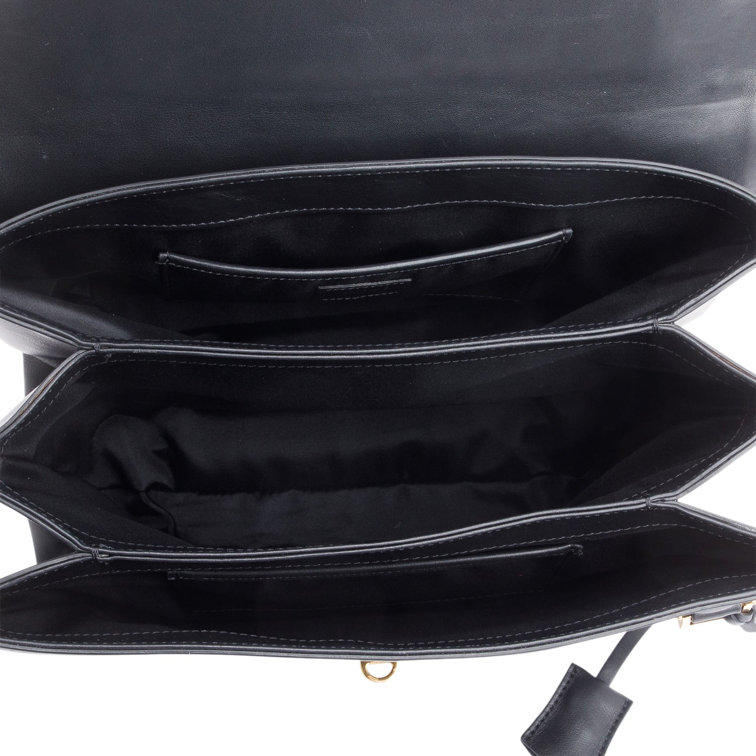 Versace Black Leather Medallion Tribute Flap Chain Shoulder Bag