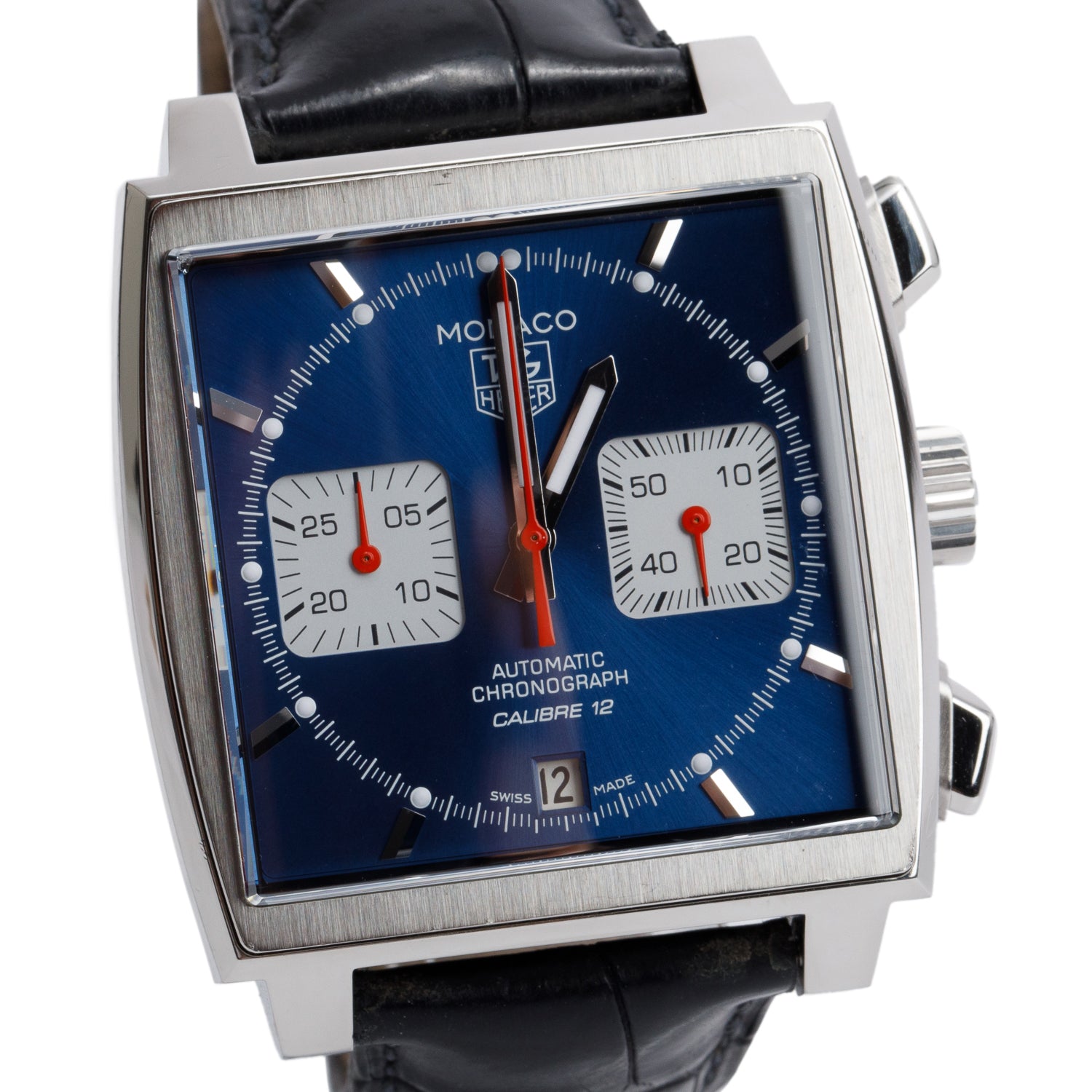 Tag Heuer Stainless Steel Monaco 39 MM Automatic Chronograph Watch CAW2111-0 w/ Box