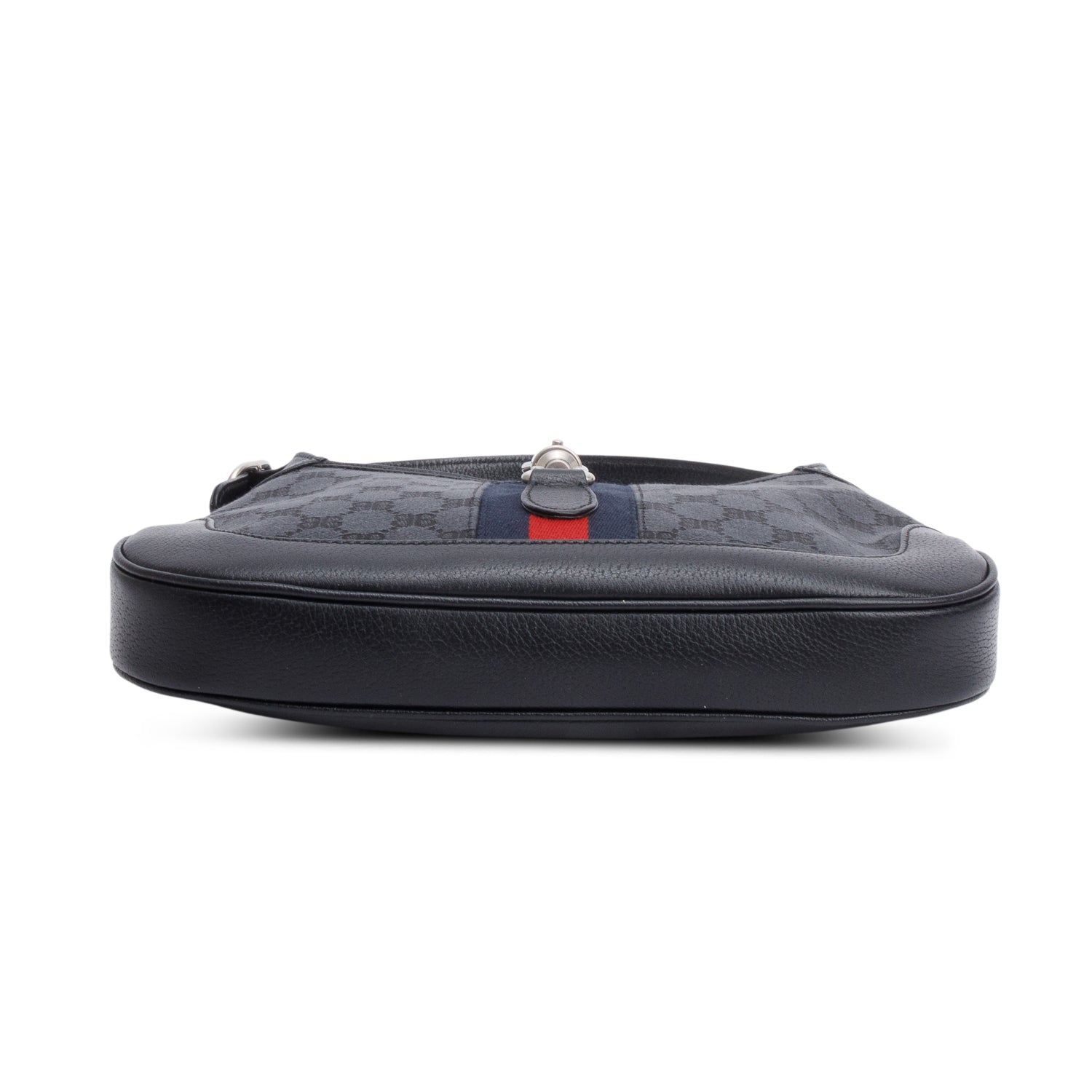 Gucci X Balenciaga BB Supreme Monogram Canvas & Black Calfskin Leather Web Small Jackie 1961 Hobo