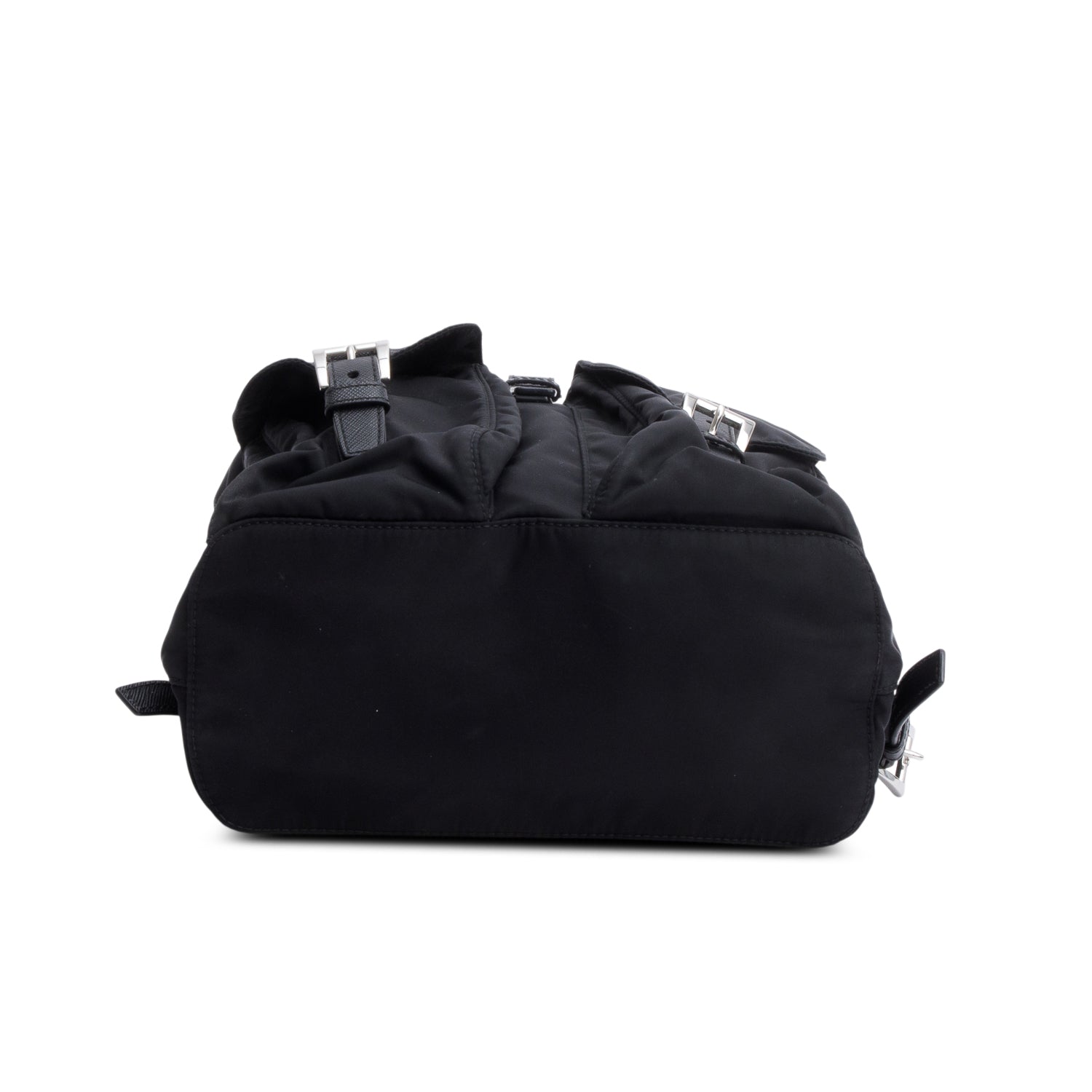 Prada Black Tessuto Nylon & Saffiano Leather Vela Small Backpack