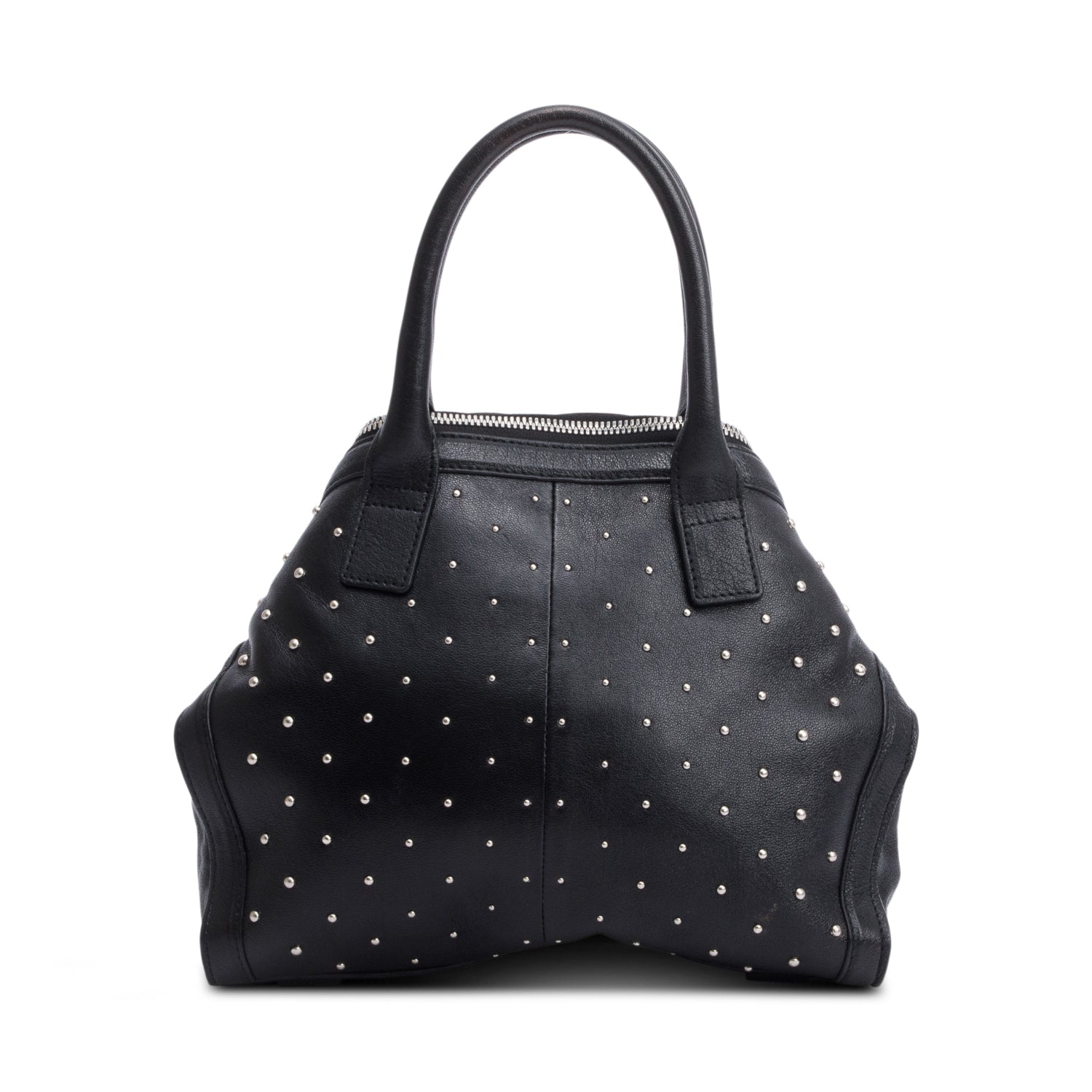 Alexander McQueen Black Calfkskin Leather De Manta Handle Bag w/ Strap