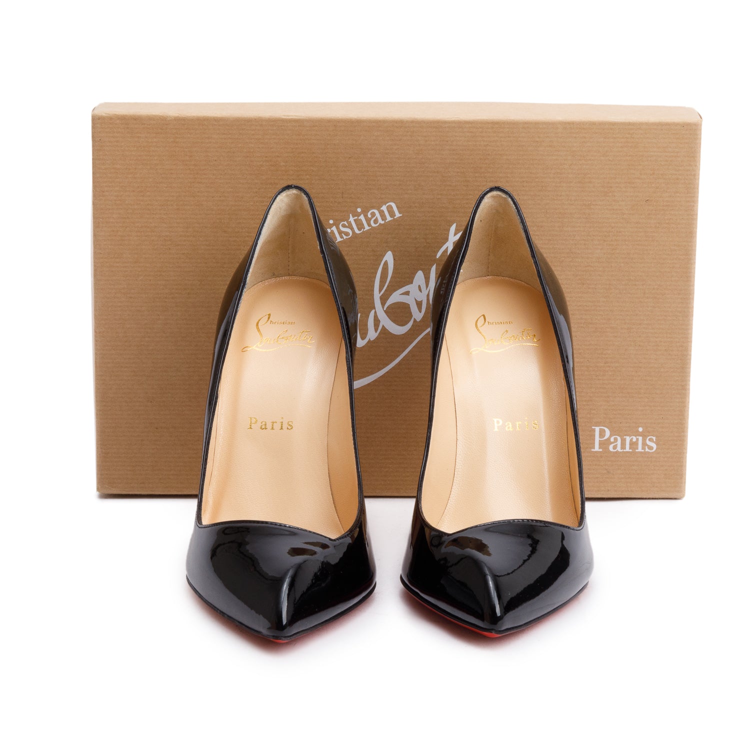 Christian Louboutin 2020 Black Patent Corneille 100 Pumps, Size 36.5 w/ Box & Receipt