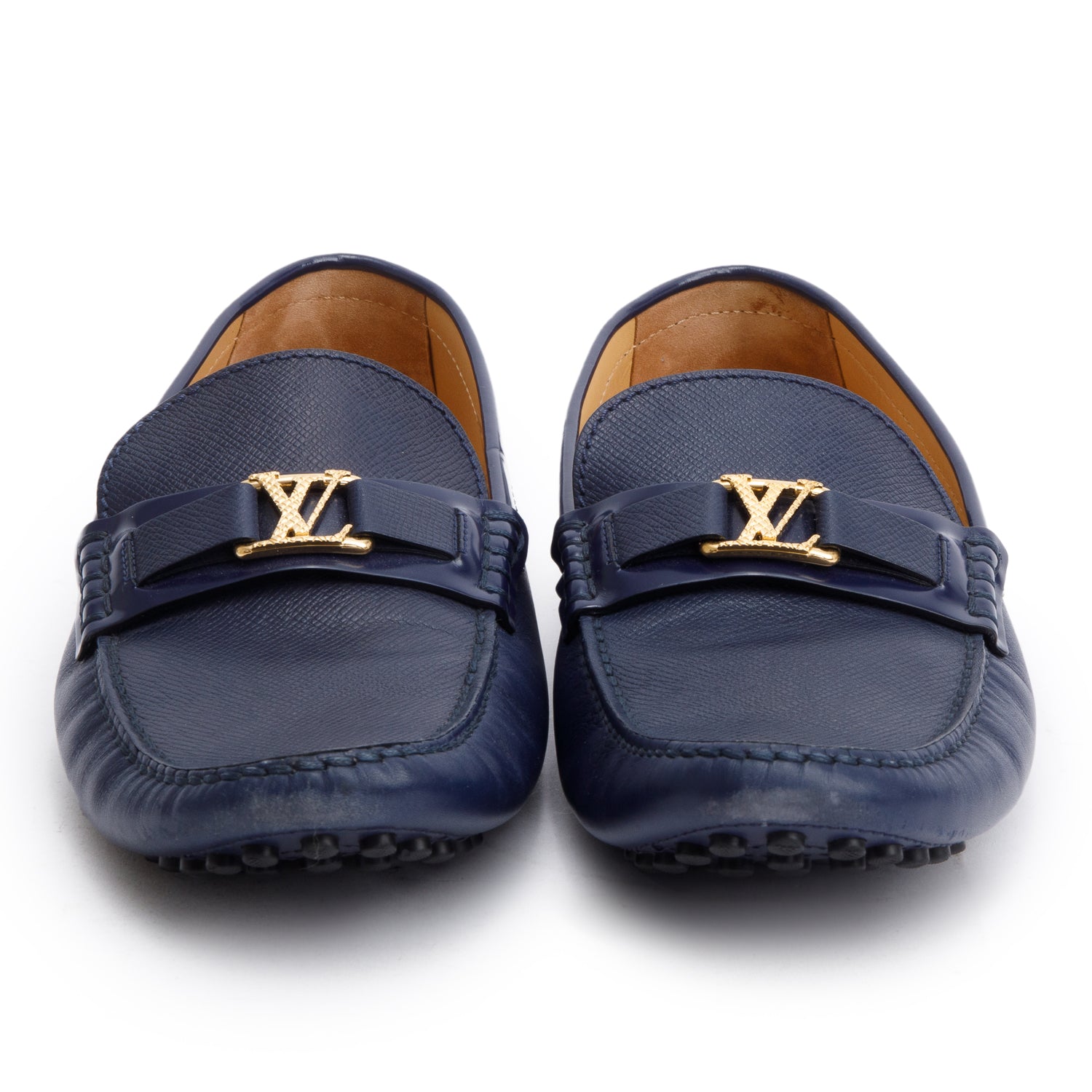 Louis Vuitton 2021 Blue Leather Men's Hockenheim Moccasin Loafers, Men's Size 8.5