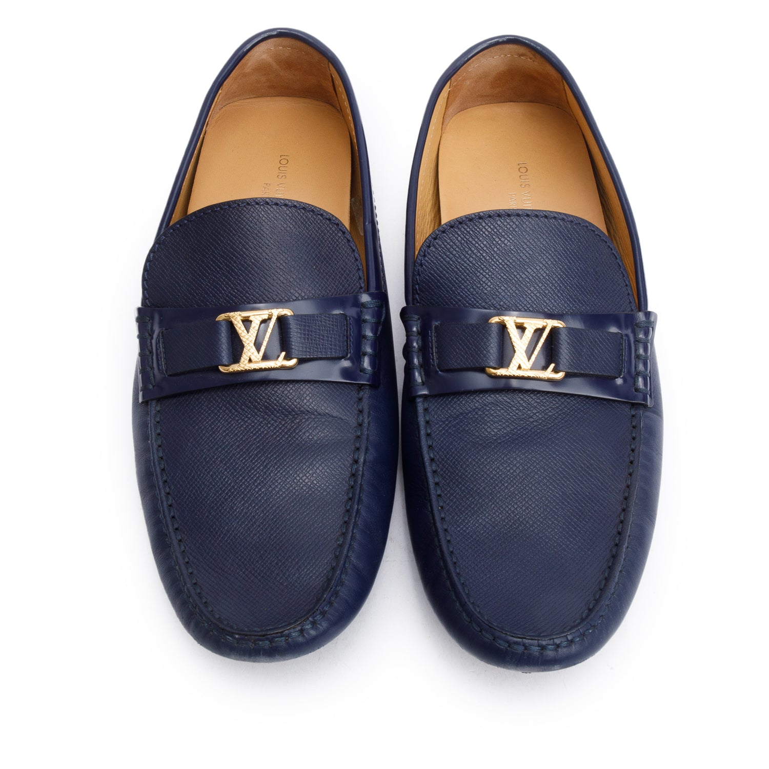Louis Vuitton 2021 Blue Leather Men's Hockenheim Moccasin Loafers, Men's Size 8.5