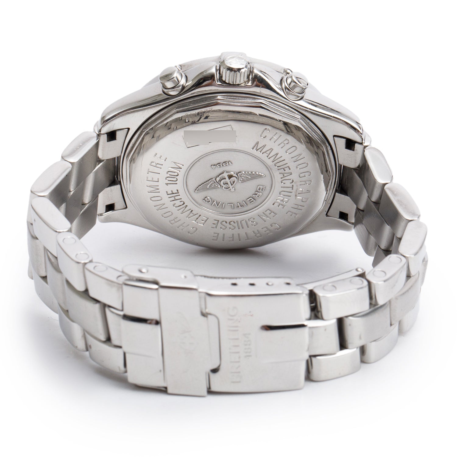 Breitling Stainless Steel Colt 38 MM Chronograph Quartz Watch Black Dial A53350