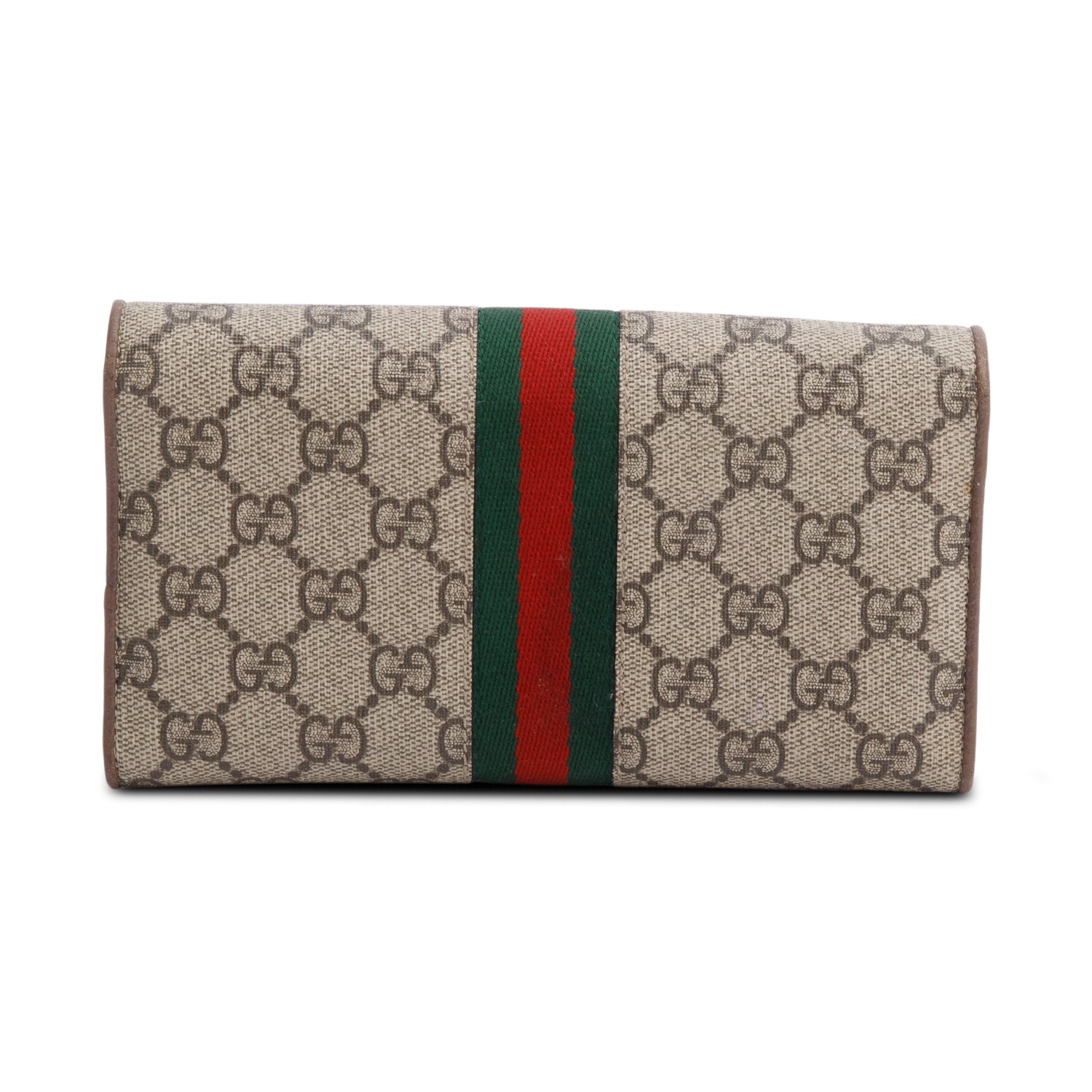 Gucci Beige GG Supreme Ophidia GG Web Wallet on Chain w/ Box