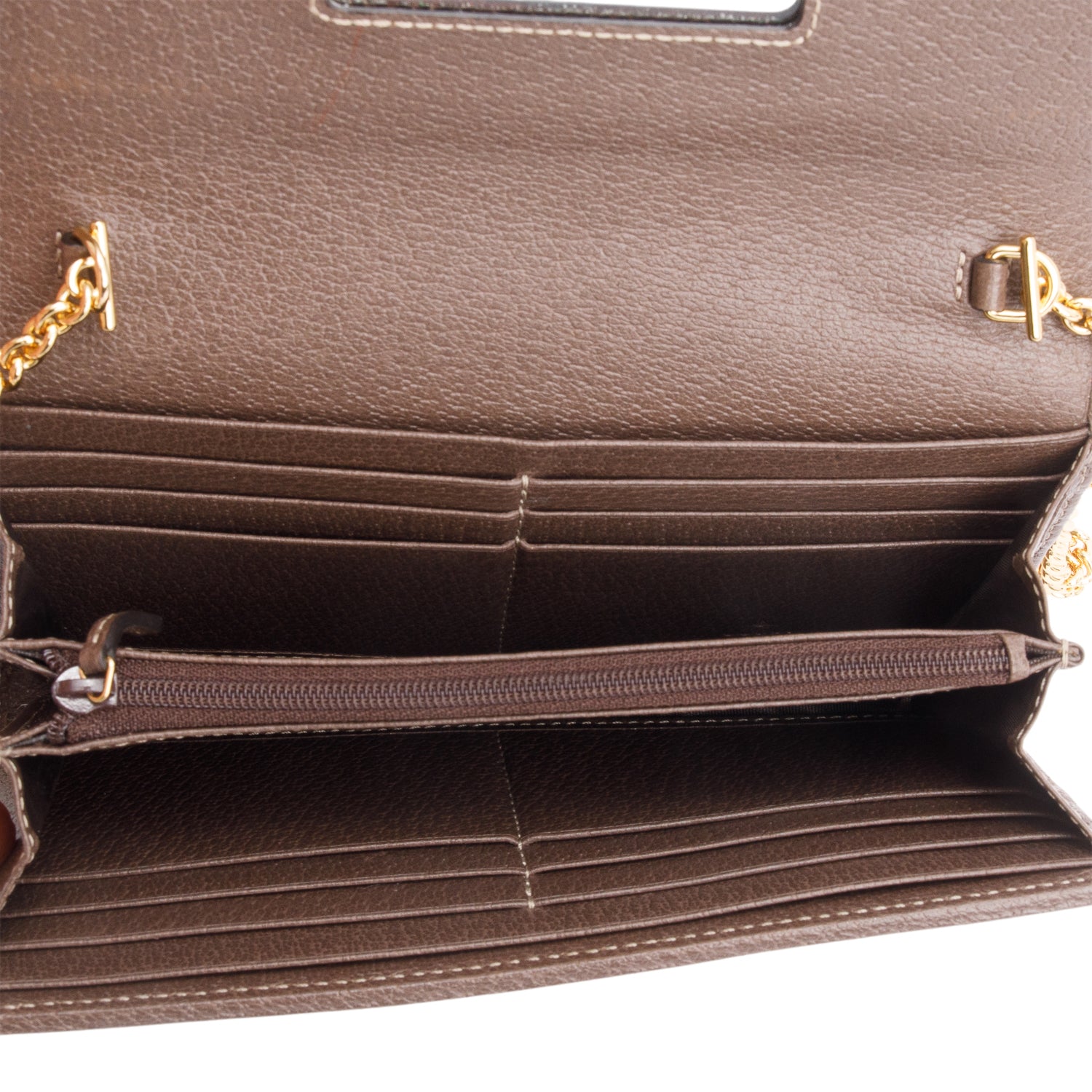 Gucci Beige GG Supreme Ophidia GG Web Wallet on Chain w/ Box