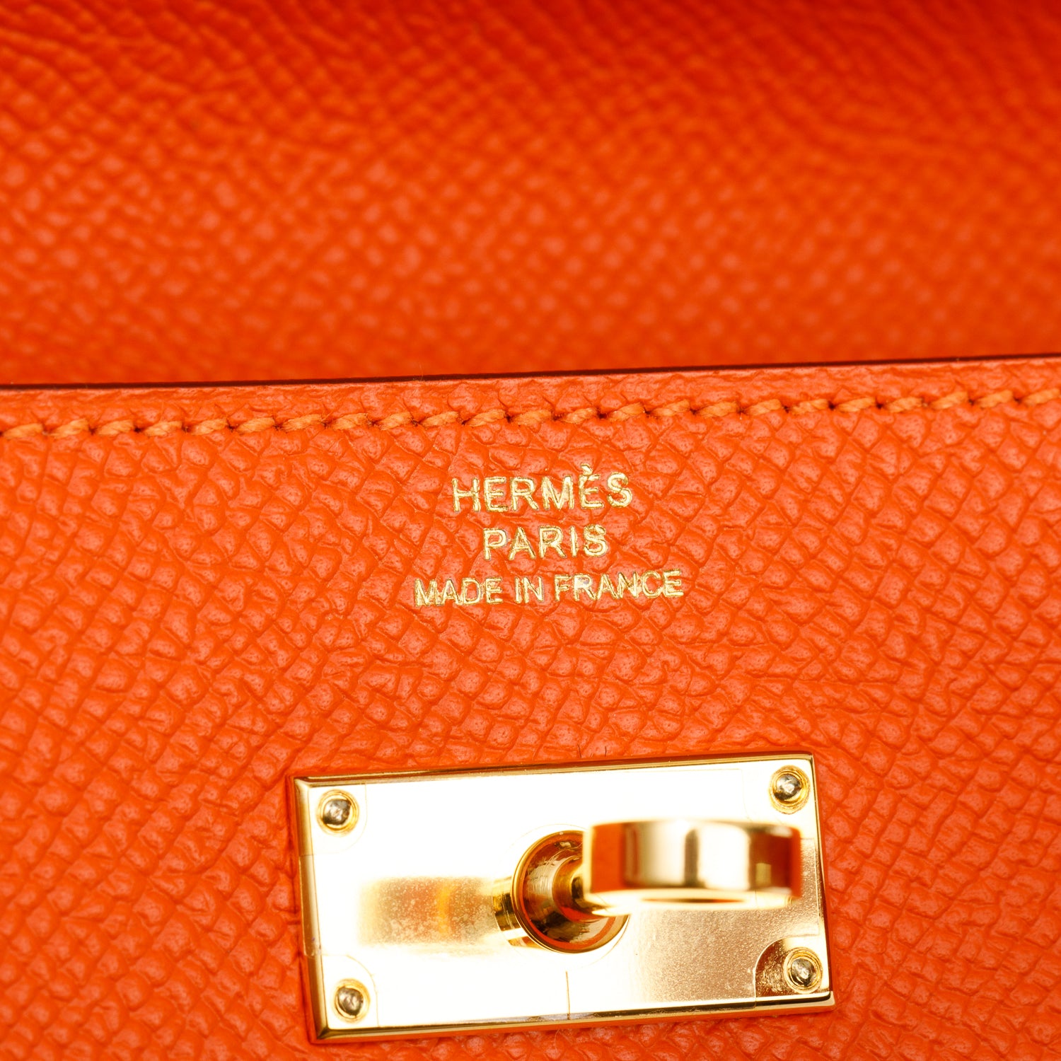 Hermes Orange Epsom Leather Classic Kelly Longue Wallet