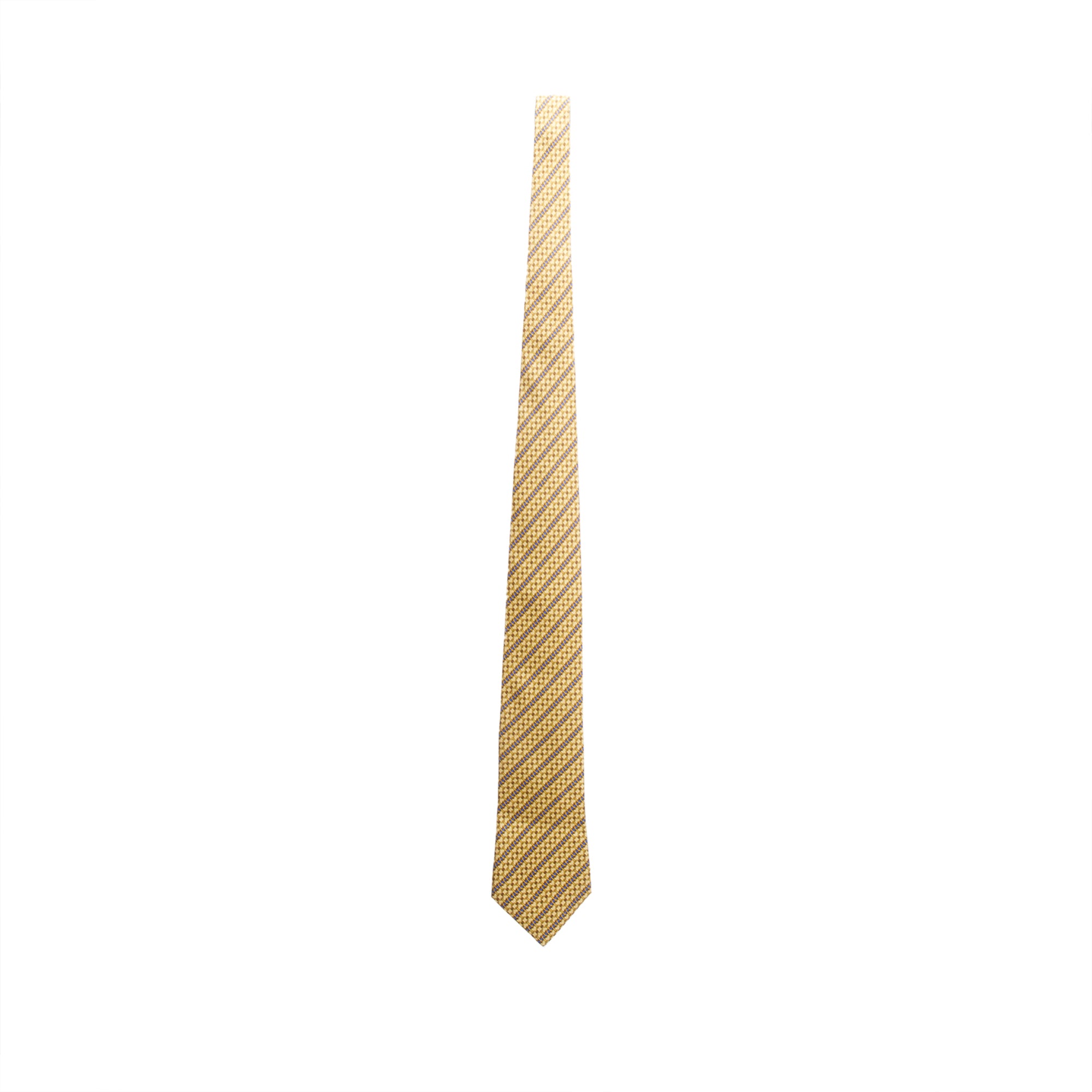 Hermes Yellow 7200 UA Printed Silk Tie