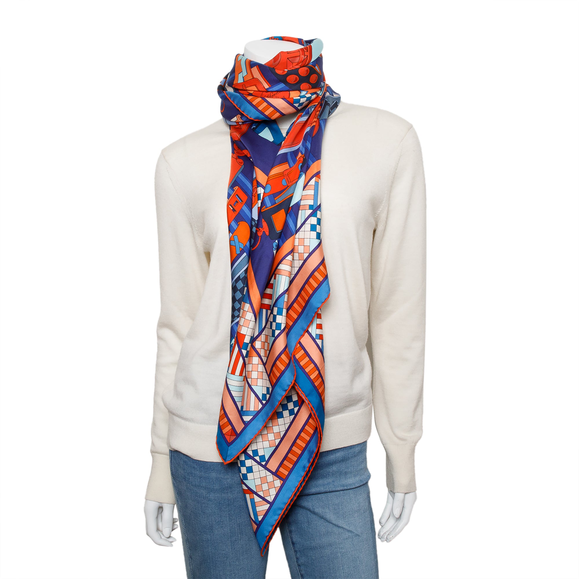 Hermes 'Colliers de Chiens' Silk Scarf 140 w/ Box