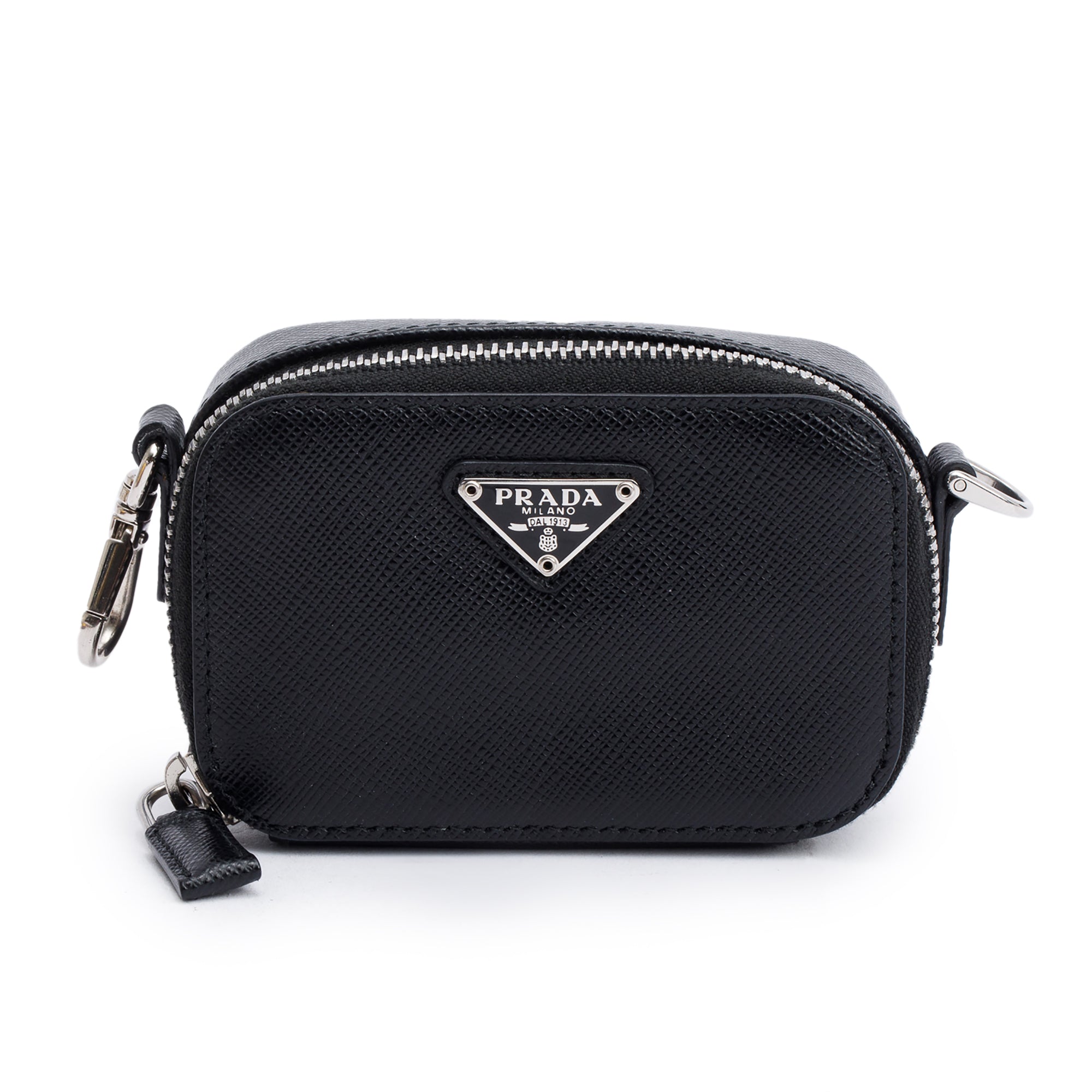 Prada Black Saffiano Leather Mini Pouch