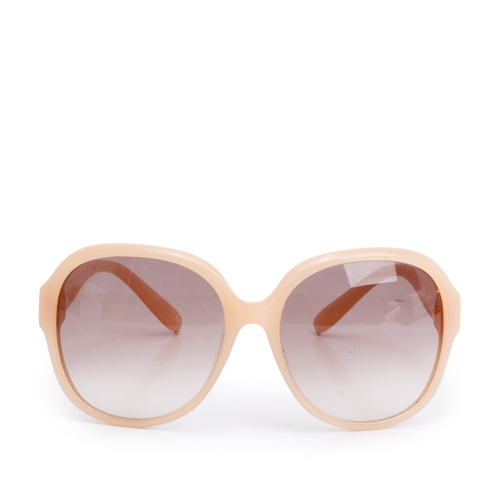 Chloe CL2234 Beige Acetate Oversize Round Sunglasses w/ Box & Case
