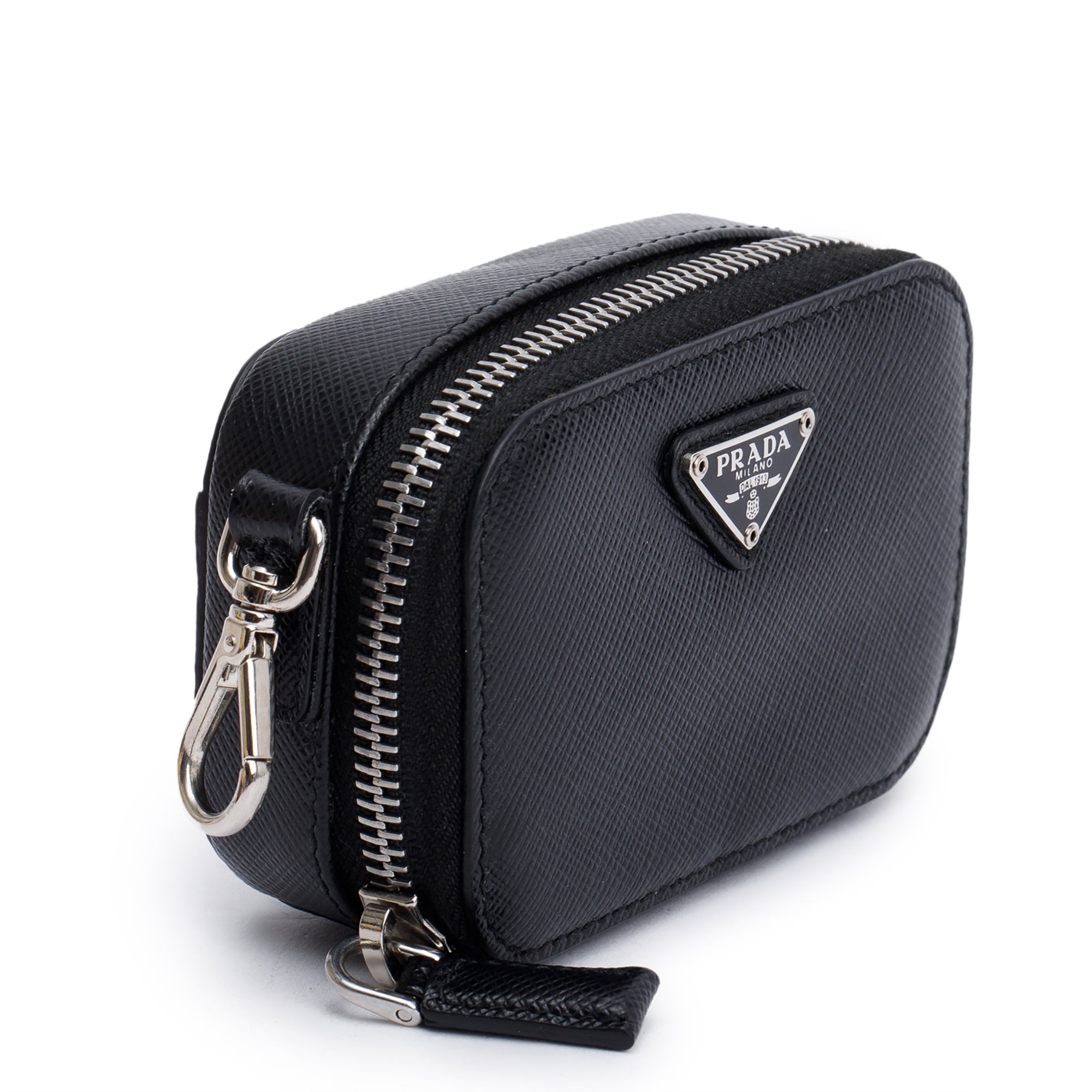 Prada Black Saffiano Leather Mini Pouch