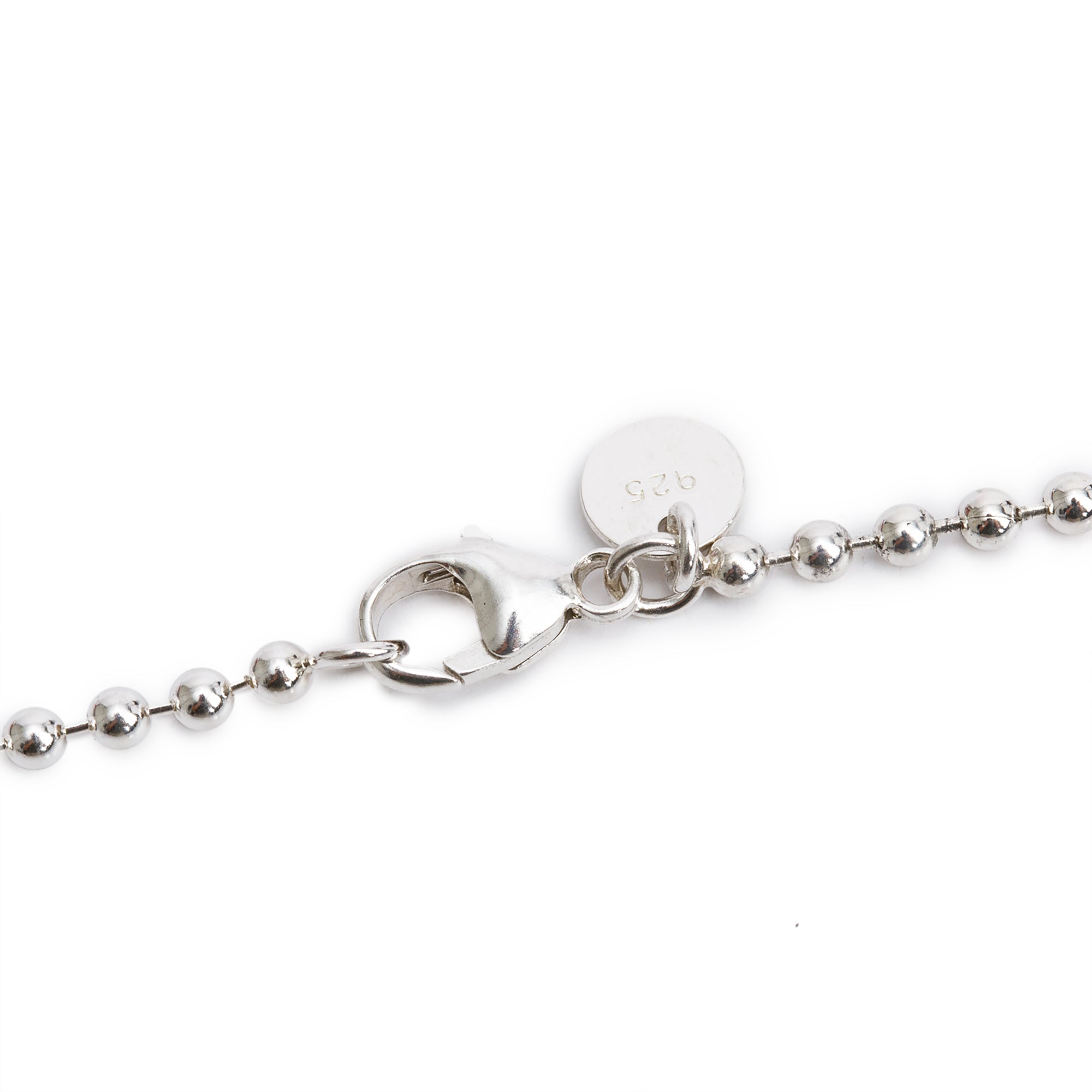 Tiffany & Co. Sterling Silver Large Trefoil Key Pendant on Beaded Chain Necklace