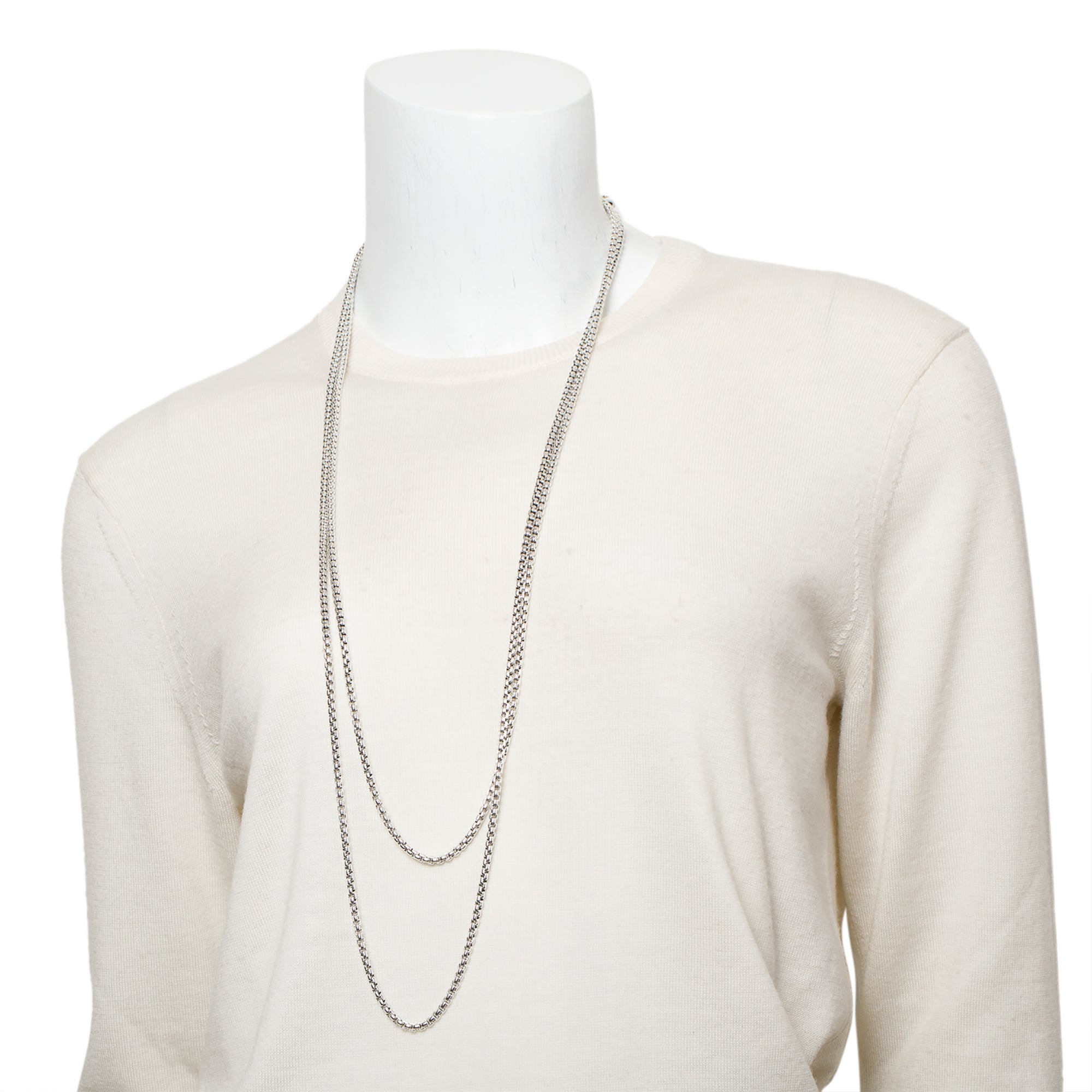 David Yurman Sterling Silver & 14k Yellow Gold 3.6 MM Box Chain Necklace, 72"