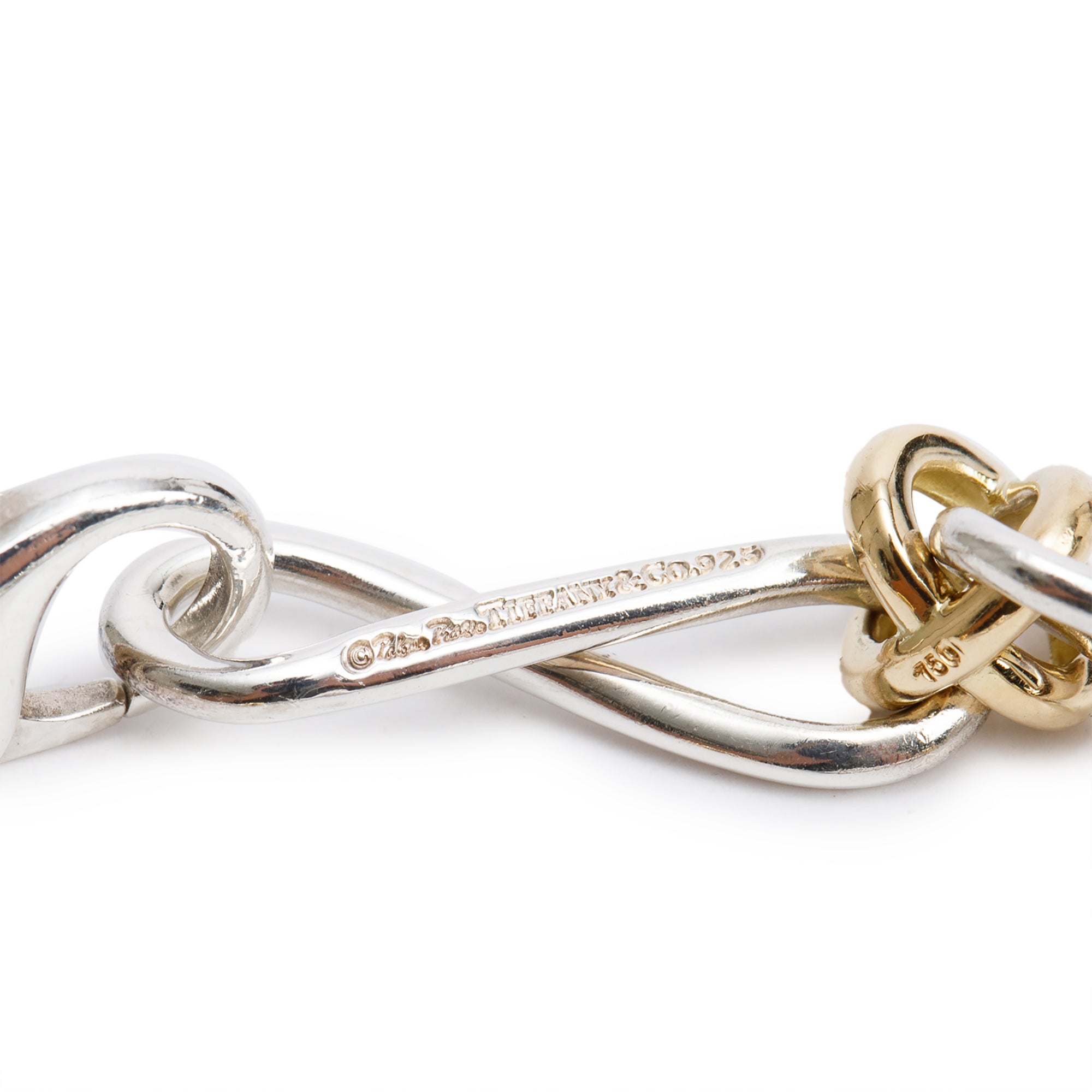 Tiffany & Co. Paloma Picasso Sterling Silver & 18k Yellow Gold Infinity Link Bracelet