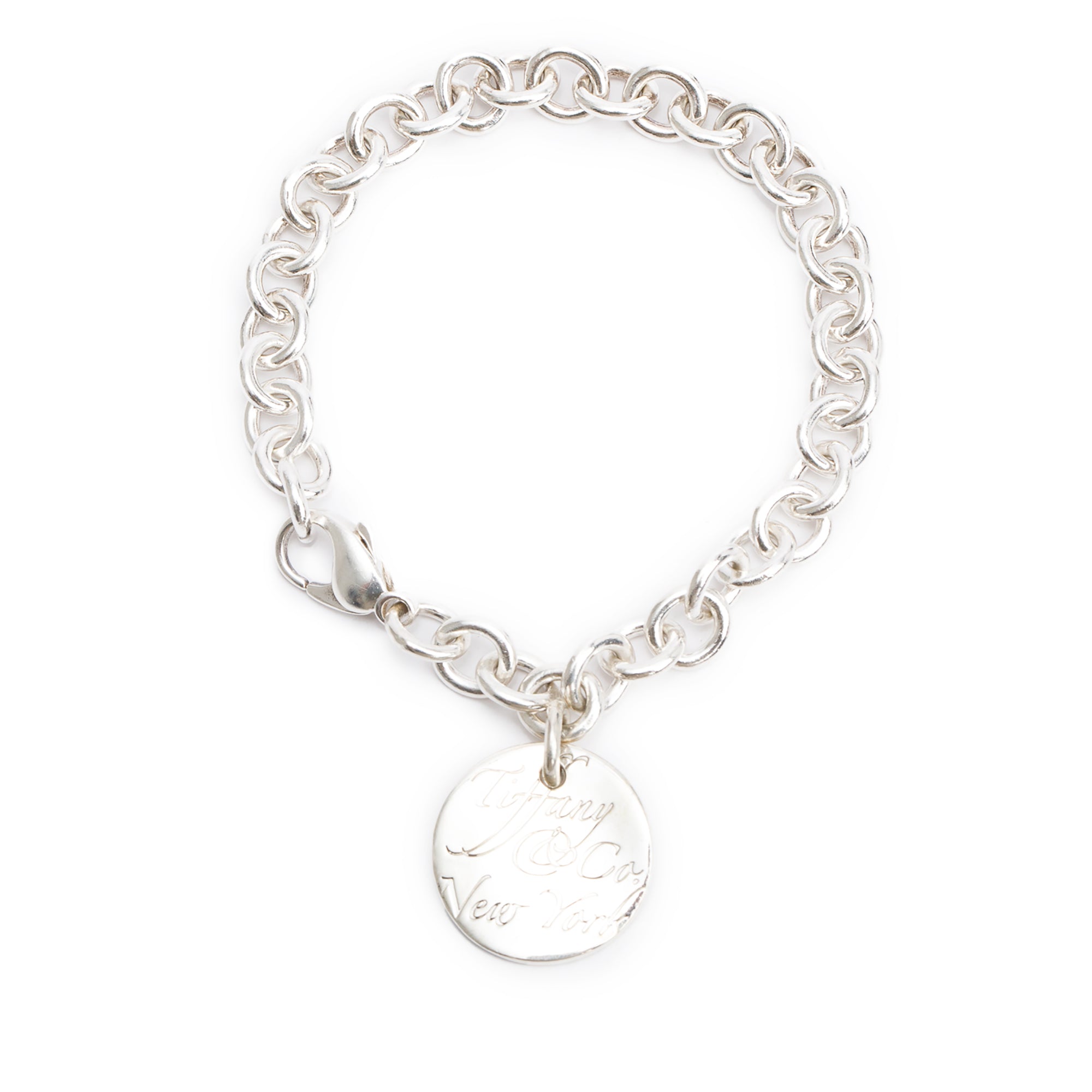 Tiffany & Co. Sterling Silver Small Notes Round Tag Charm Bracelet
