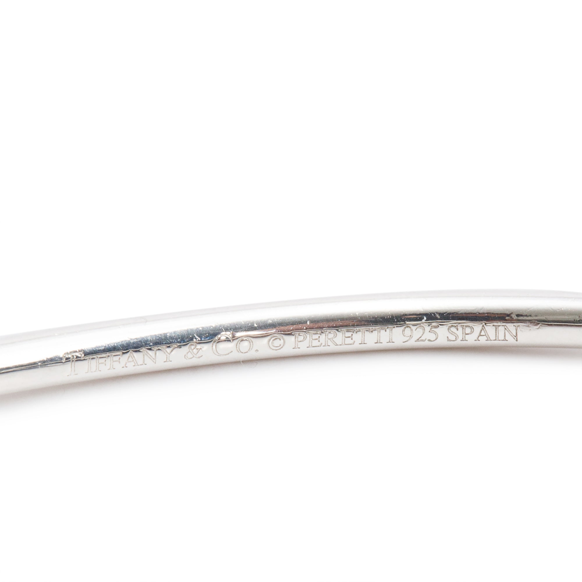 Tiffany & Co. Elsa Peretti Sterling Silver Double Open Heart Bangle Bracelet