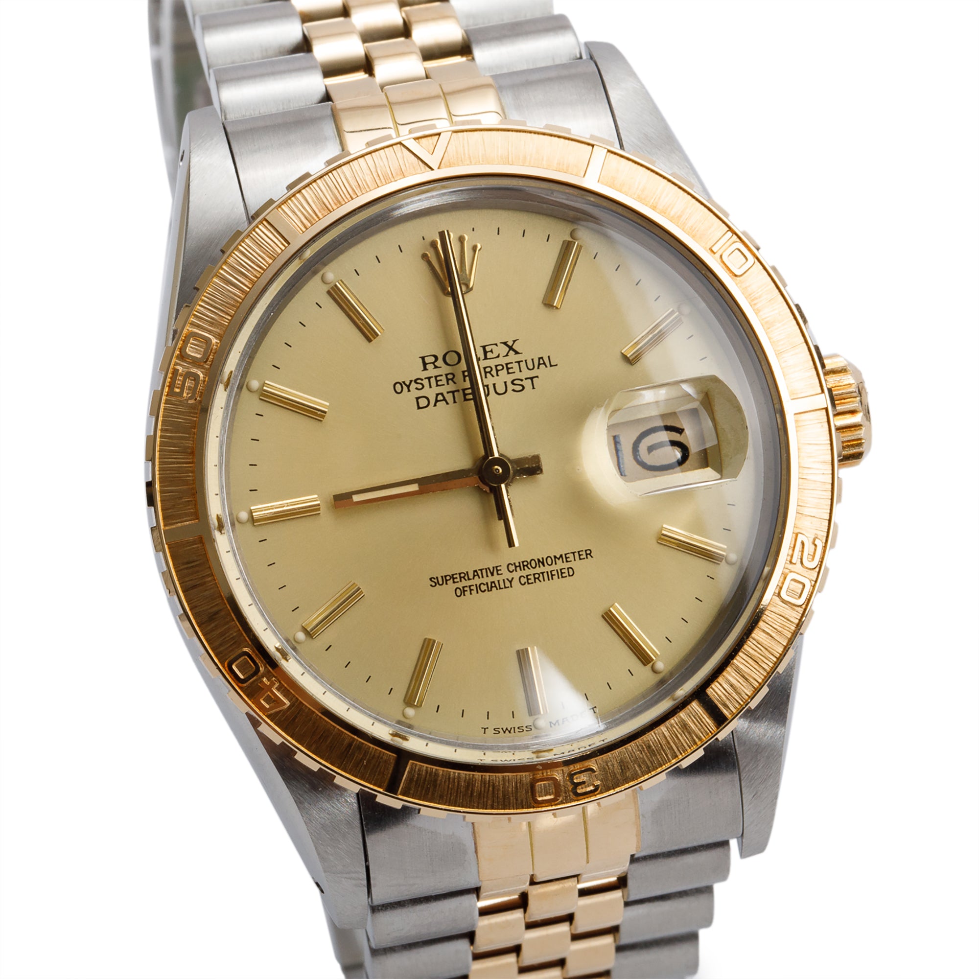 Rolex Stainless Steel & 18k Yellow Gold Turn-O-Graph 36 MM Watch 16253