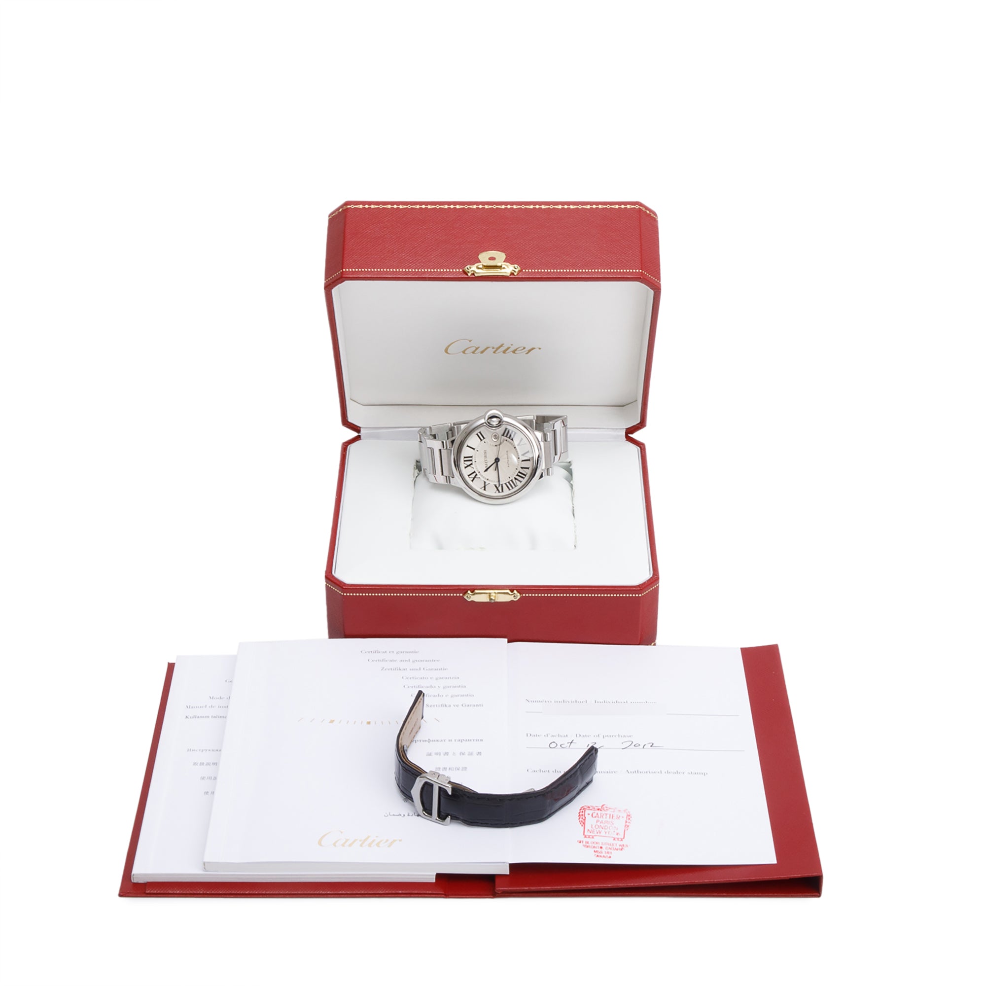 Cartier Stainless Steel Ballon Bleu de Cartier 42 MM Automatic Watch 3001 w/ Box, Papers, Service Receipt & Extra Strap