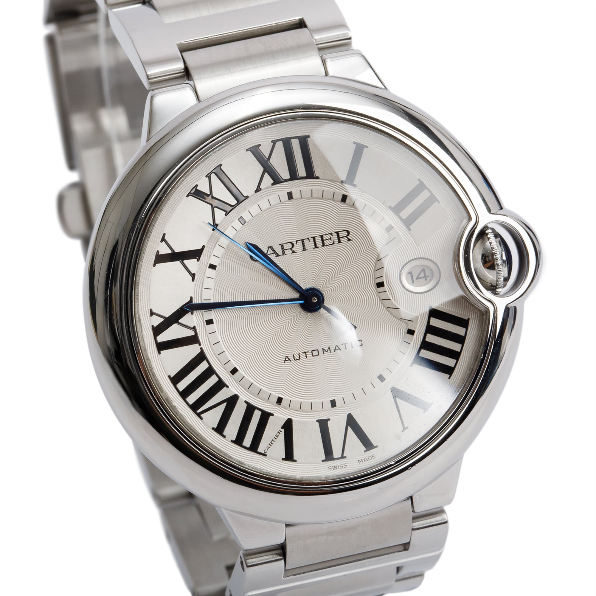 Cartier Stainless Steel Ballon Bleu de Cartier 42 MM Automatic Watch 3001 w/ Box, Papers, Service Receipt & Extra Strap