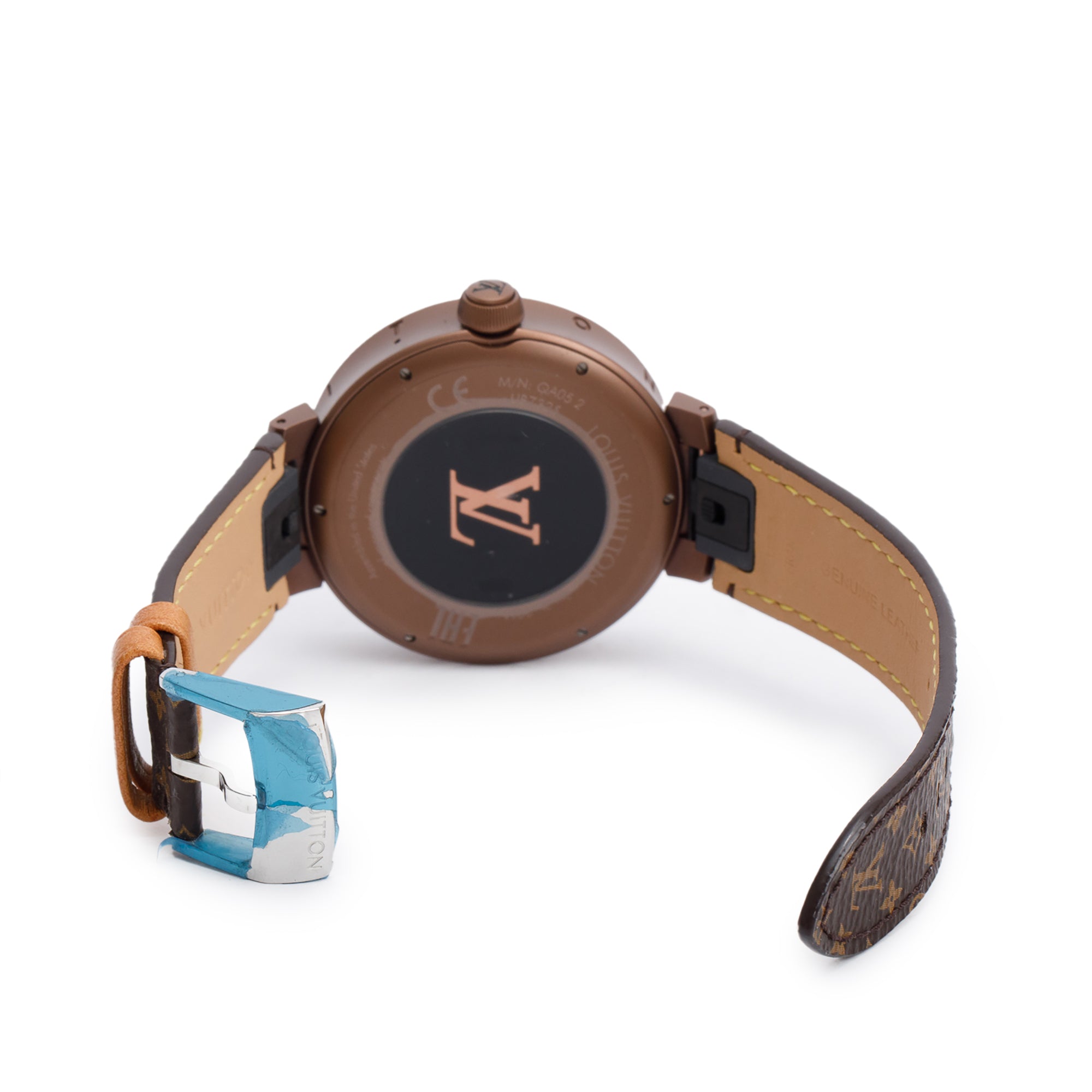 Louis Vuitton Brown PVD Stainless Steel Tambour Horizon 42 MM Digital Smart Watch QA052 w/ Box, Papers & Extra Strap