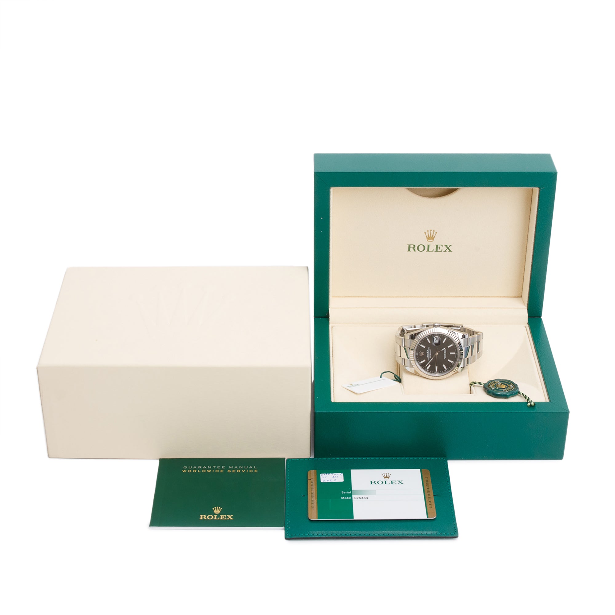 Rolex Stainless Steel Oyster Perpetual Datejust 41 MM Watch Black Dial 126334 w/ Box & Papers