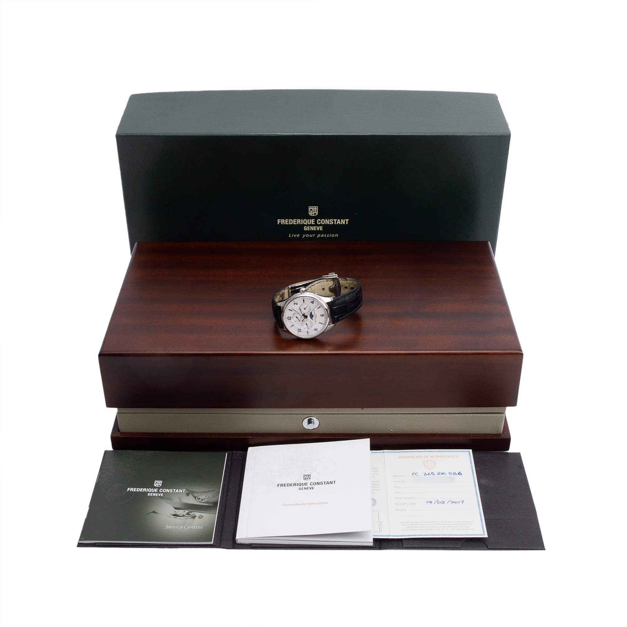 Frederique Constant Limited Edition Stainless Steel Runabout Moonphase 40 MM Automatic Watch w/ Box & Papers