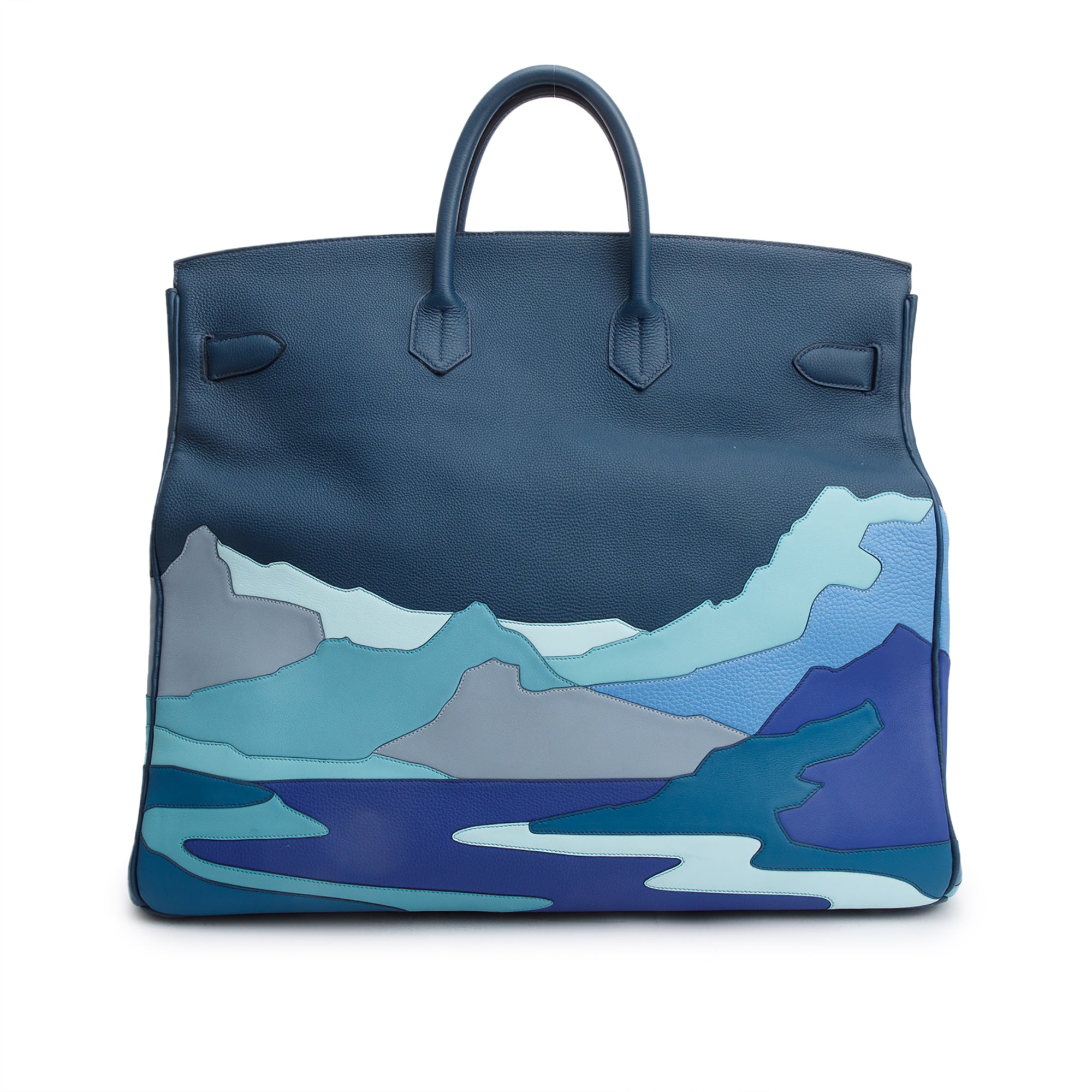 Hermes Bleu Colvert Togo Leather Endless Road HAC Birkin 50