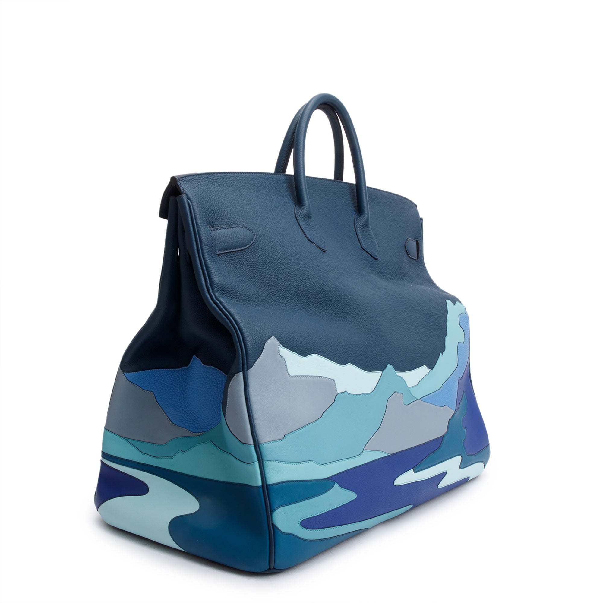 Hermes Bleu Colvert Togo Leather Endless Road HAC Birkin 50