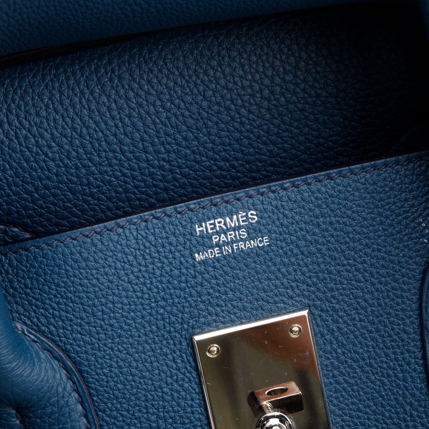 Hermes Bleu Colvert Togo Leather Endless Road HAC Birkin 50