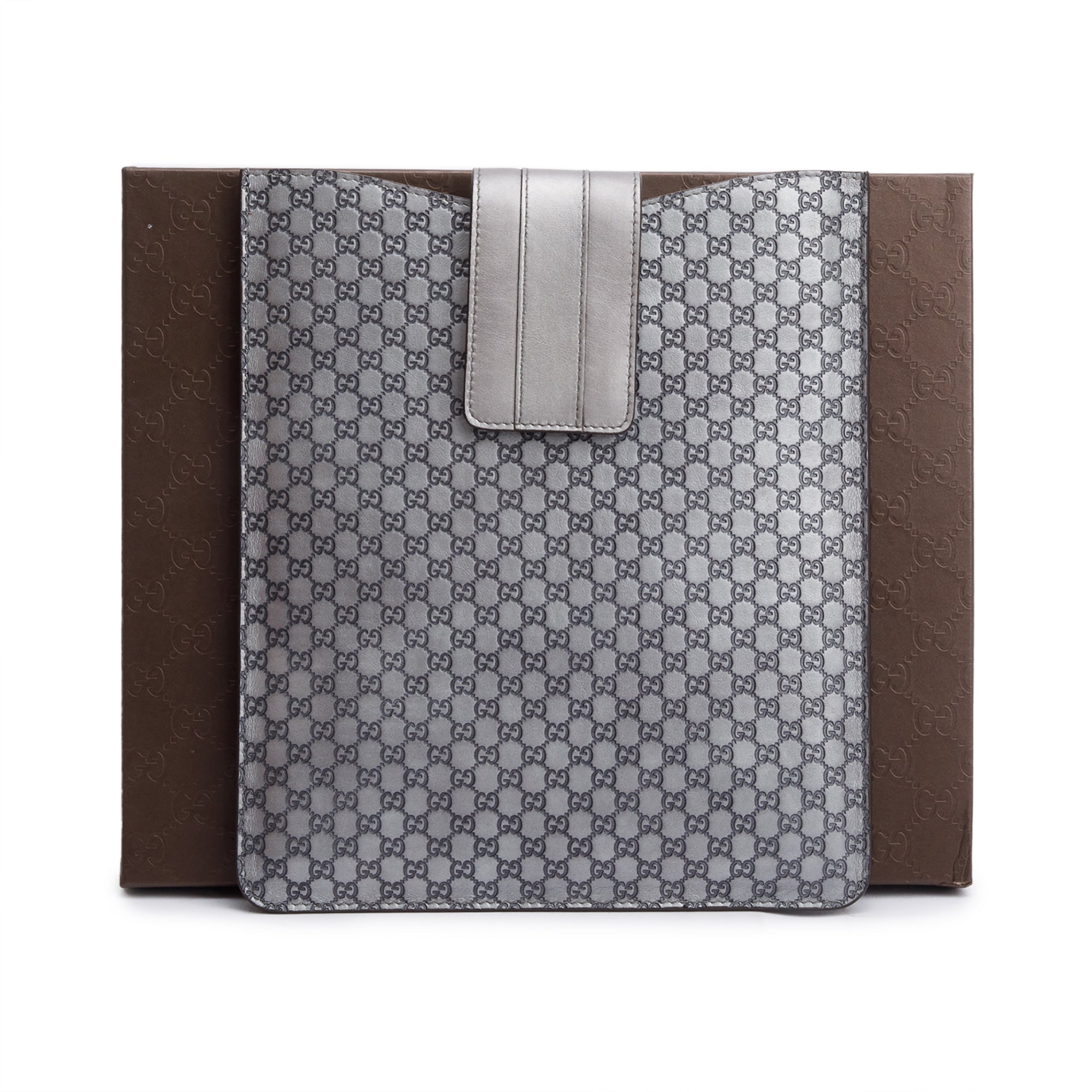 Gucci Grey Microguccissima Leather Ipad Case w/ Box