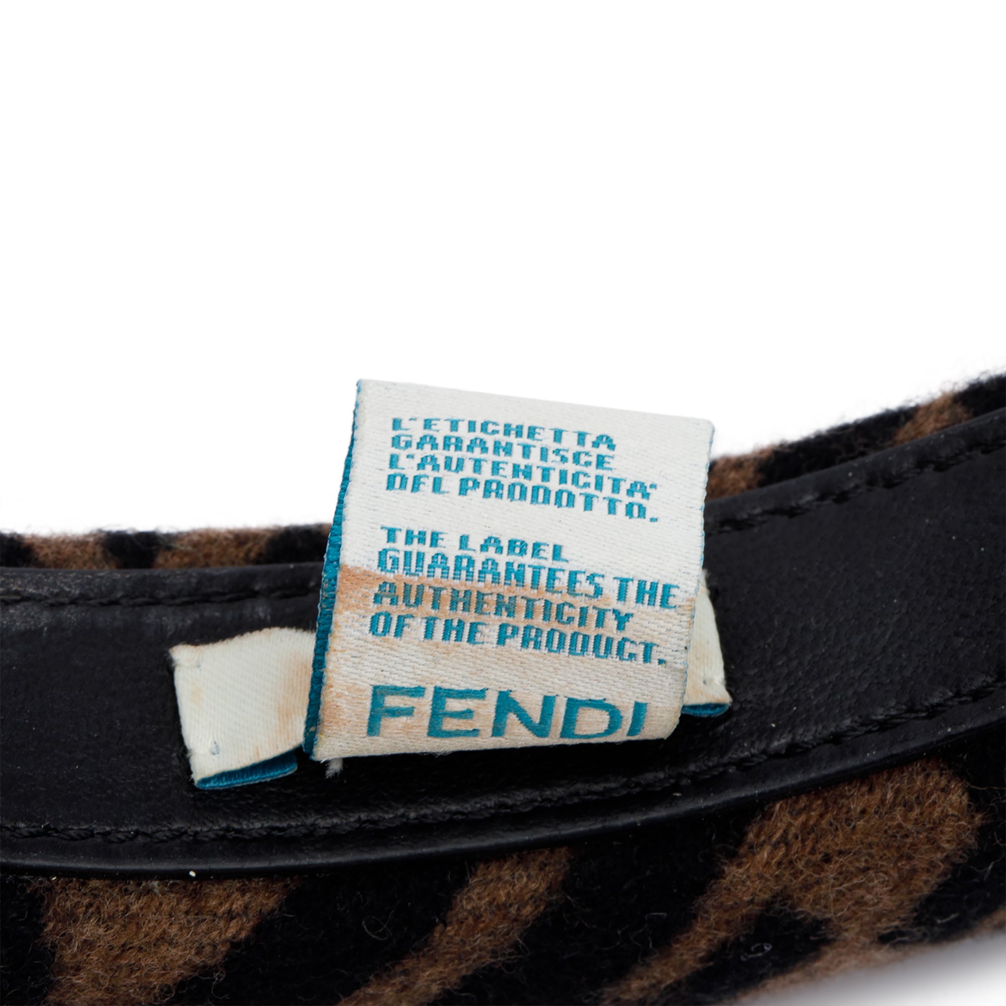Fendi Brown Zucca FF Logo Wool Cashmere Headband